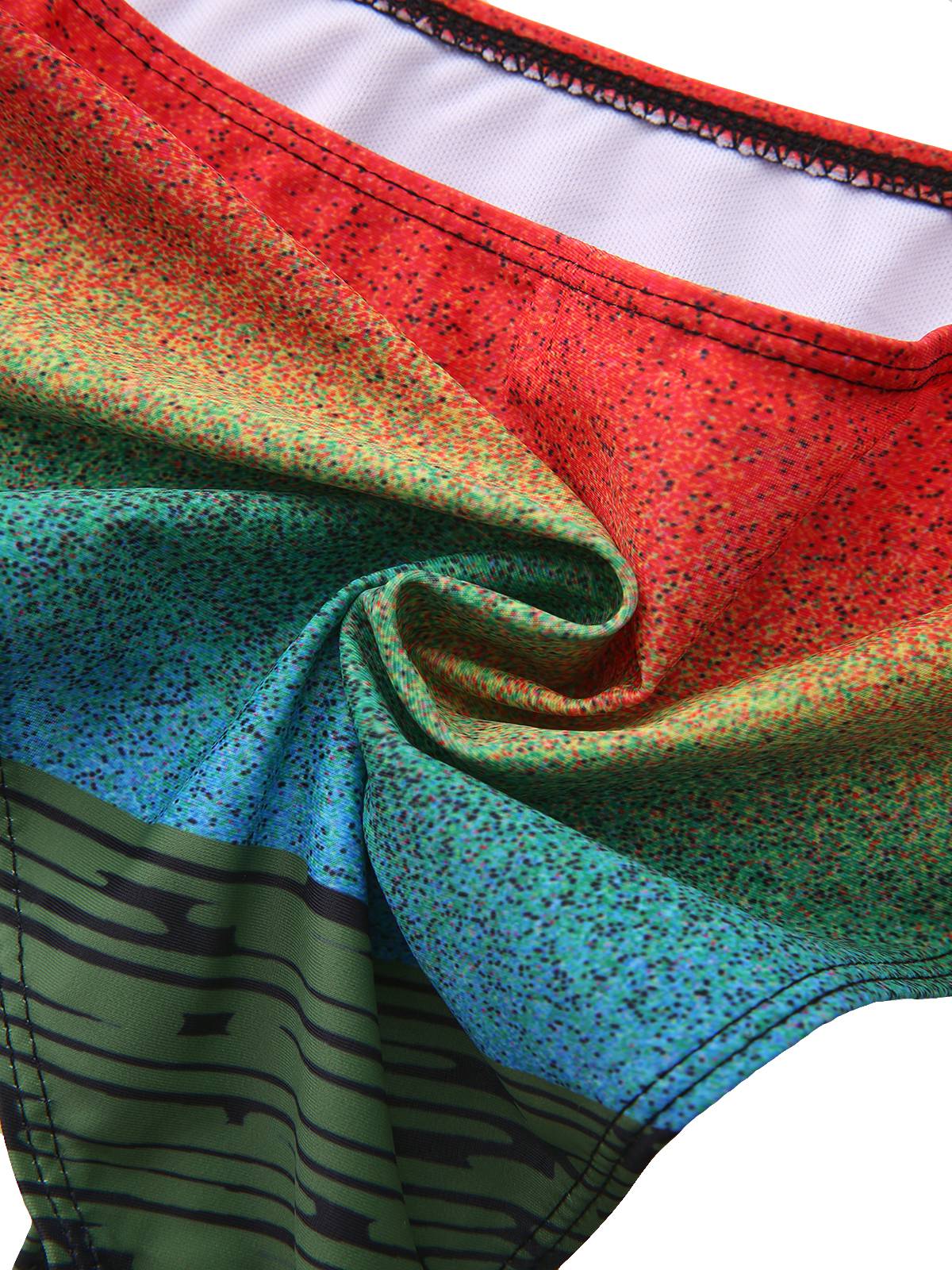 Black 1940s Sunset Palm Tree Tie-Dye Tankinis Swimsuit - Image 8