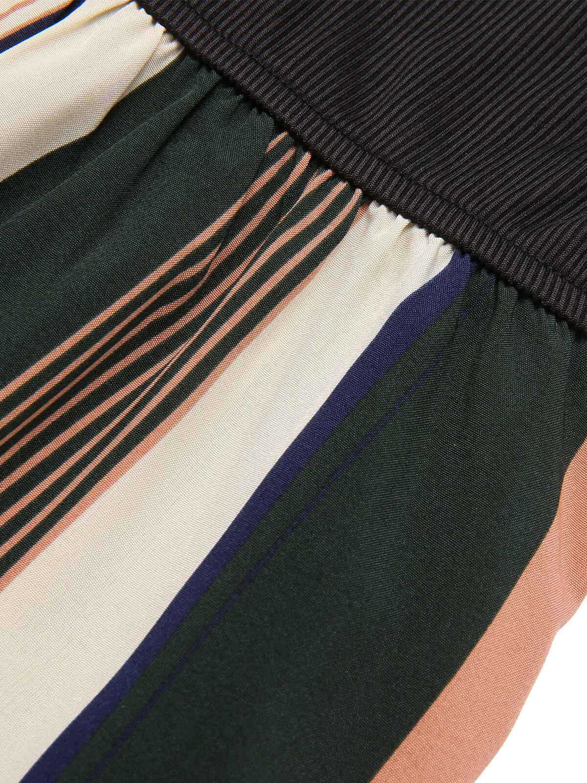Black 1940s Waist Tie Stripe Straps Dress - Image 4