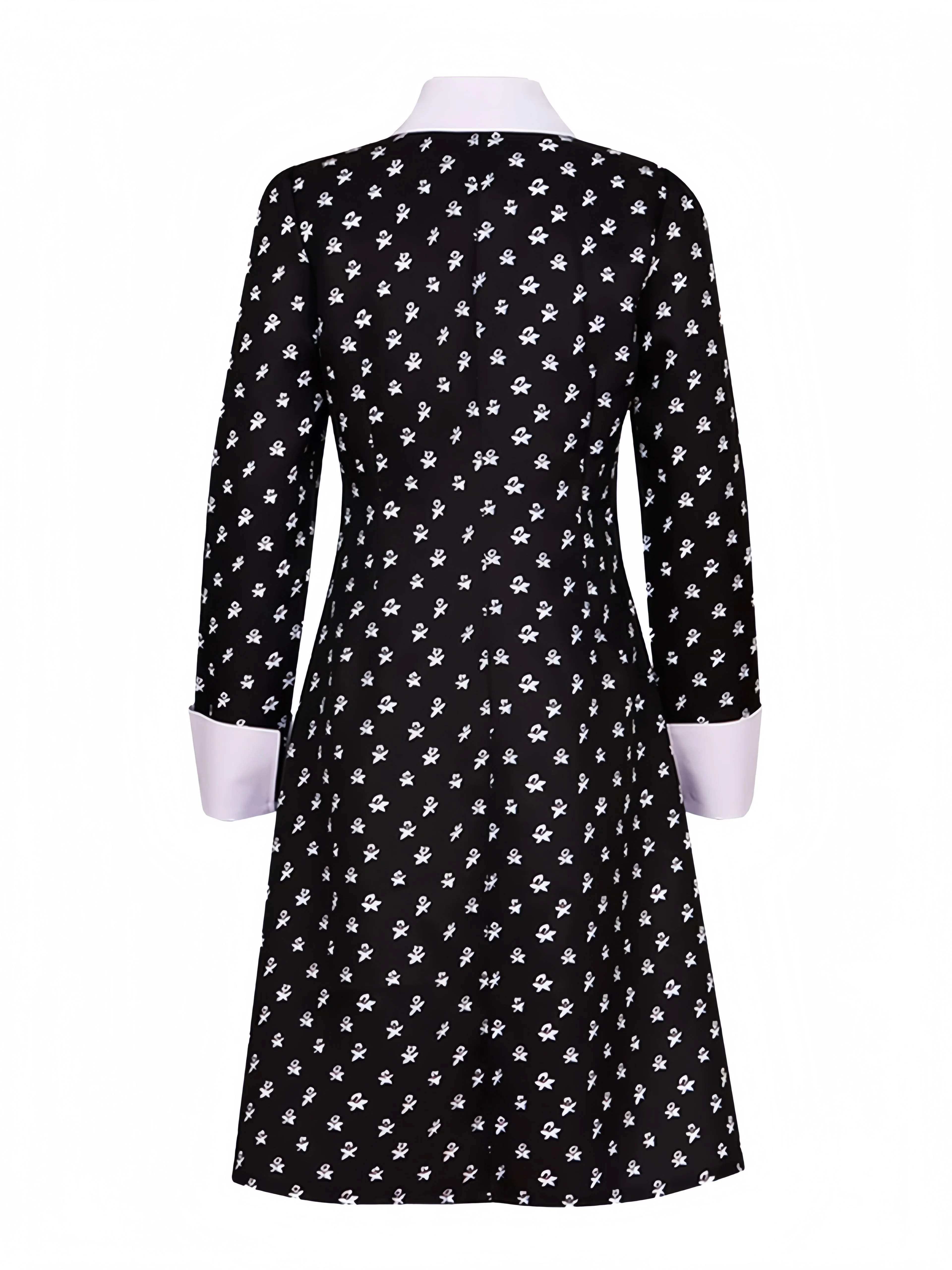 Black 1940s Wednesday Addams Style Dress - Image 4
