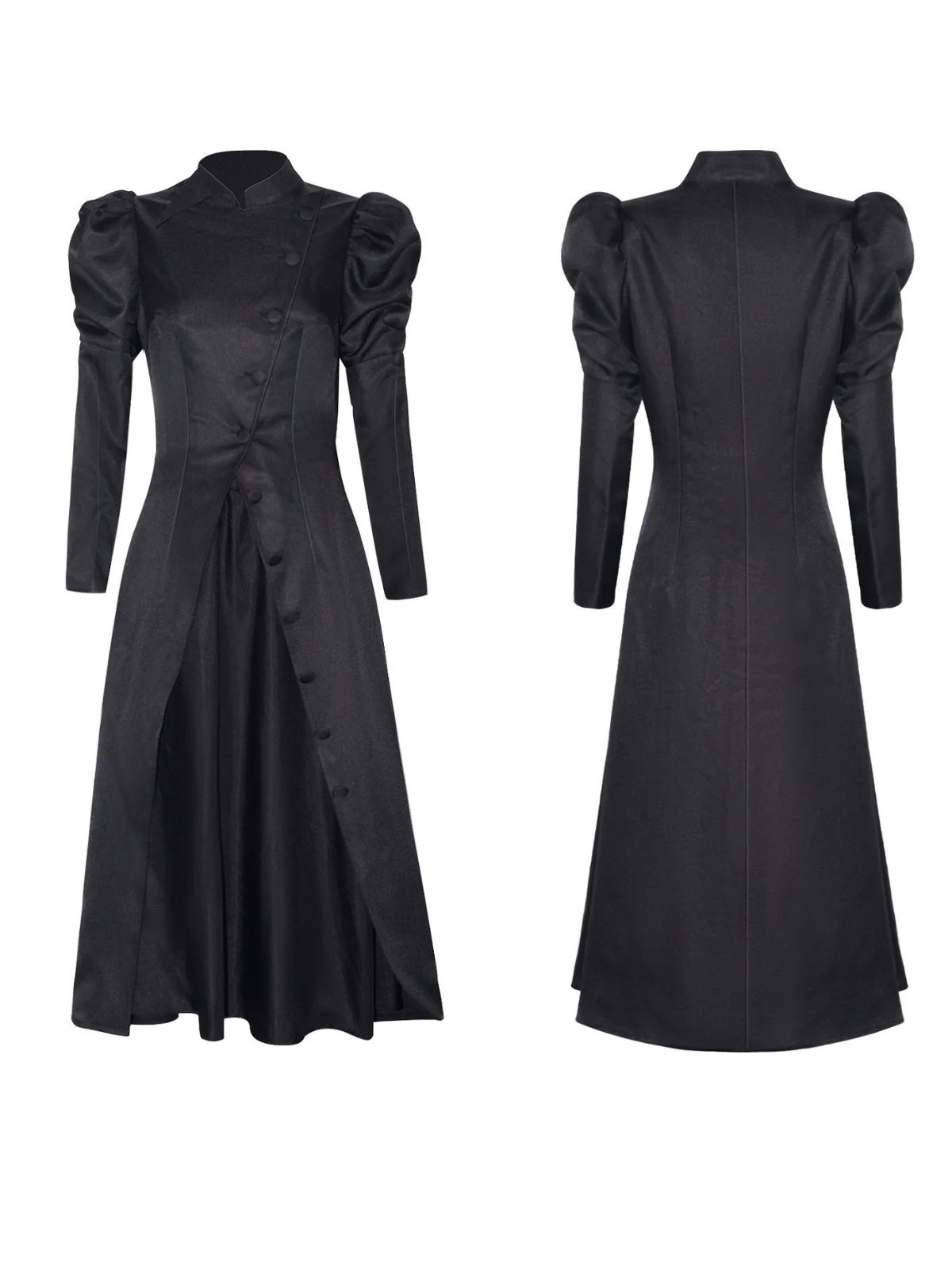 Black 1940s Wicked-Inspired Elphaba Witch Costume With Hat - Image 5