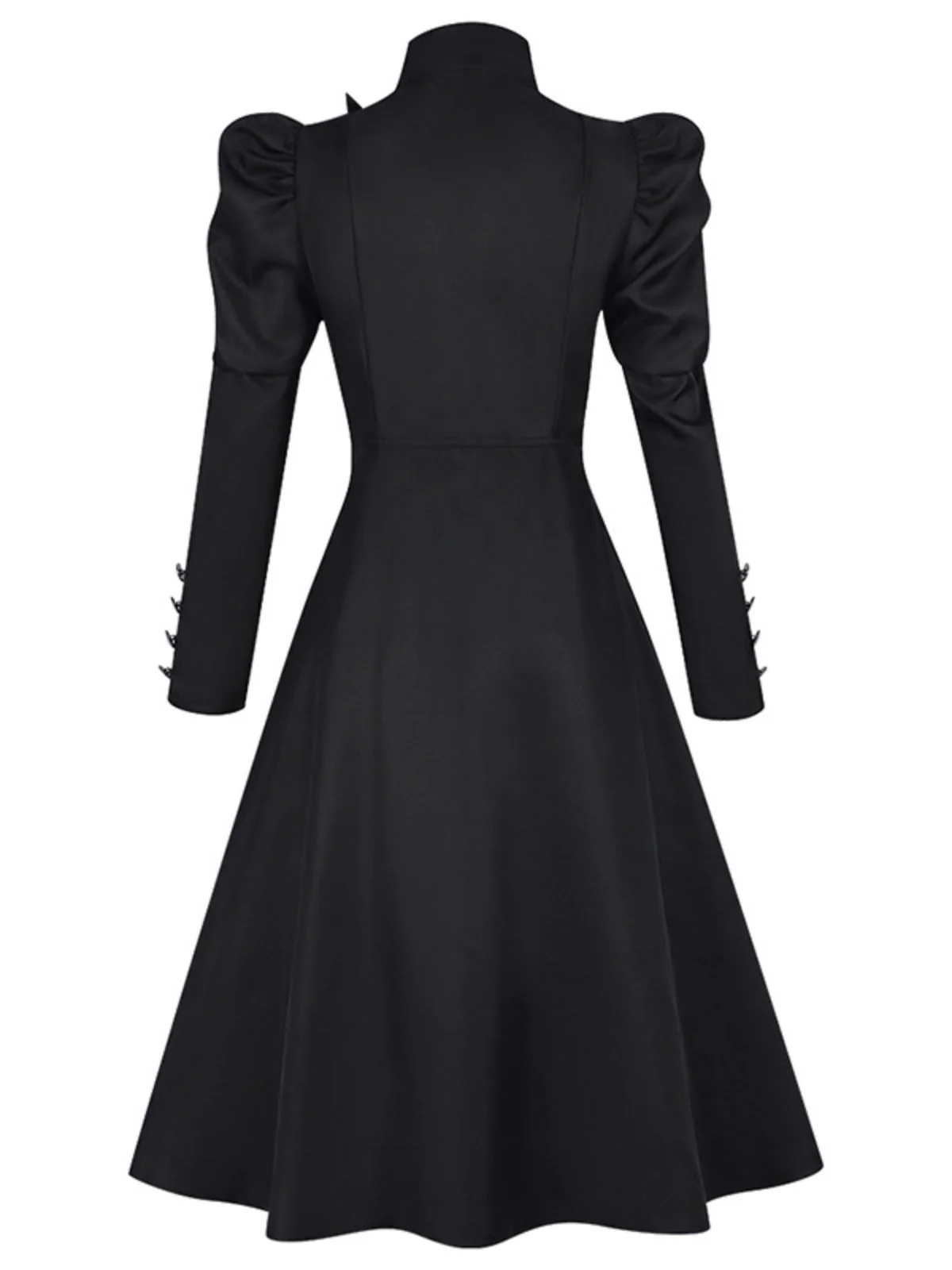 Black 1940s Wicked-Inspired Floral Witch Dress - Image 2