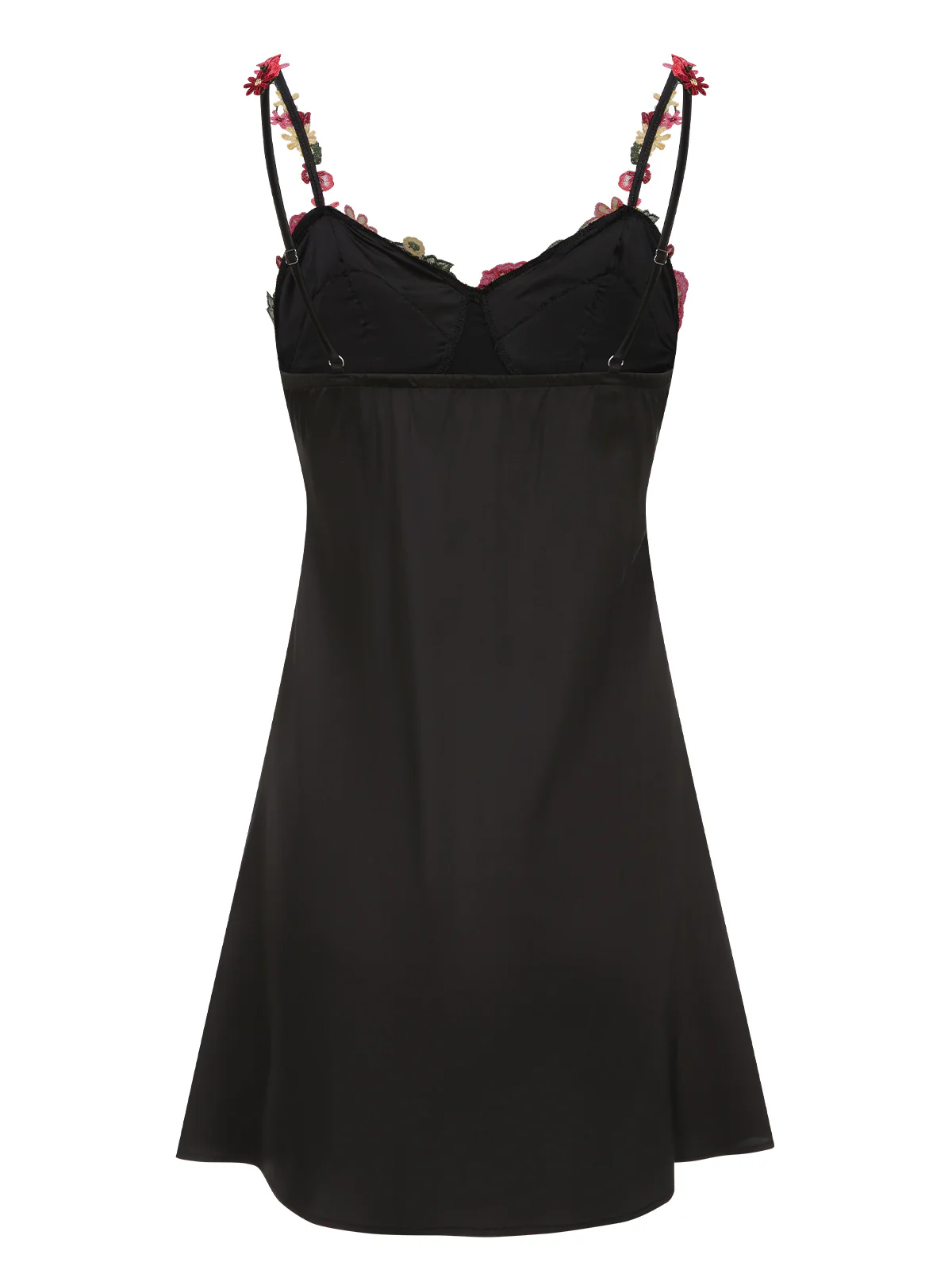 Black 1950s 3D  Floral Suspender Sleepwear - Image 3