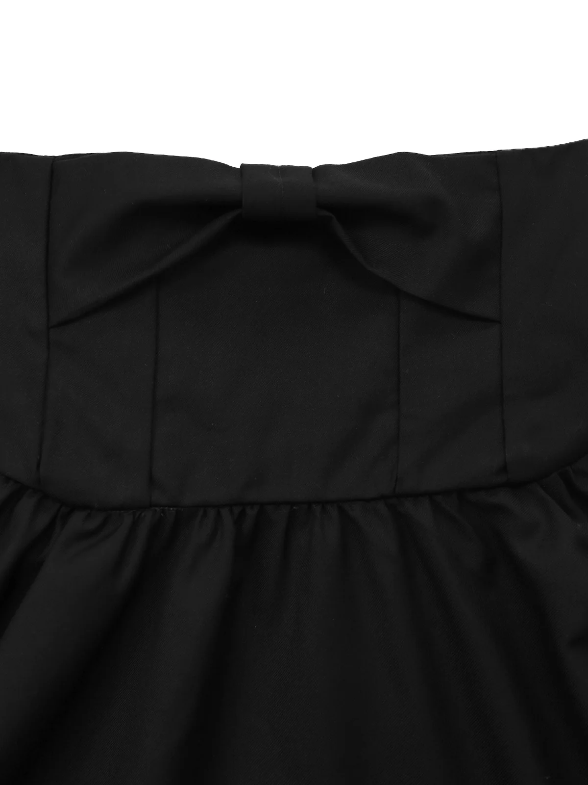 Black 1950s Bow Decor Solid Skirt - Image 8