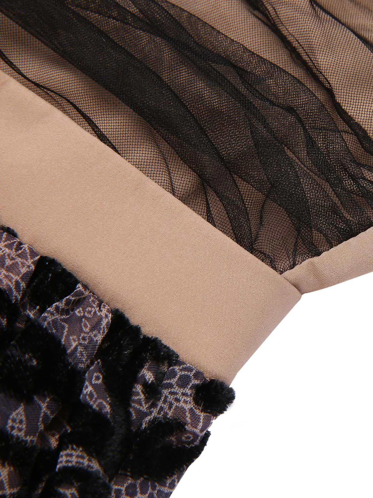 Black 1950s Butterfly Mesh Stitching Dress - Image 6