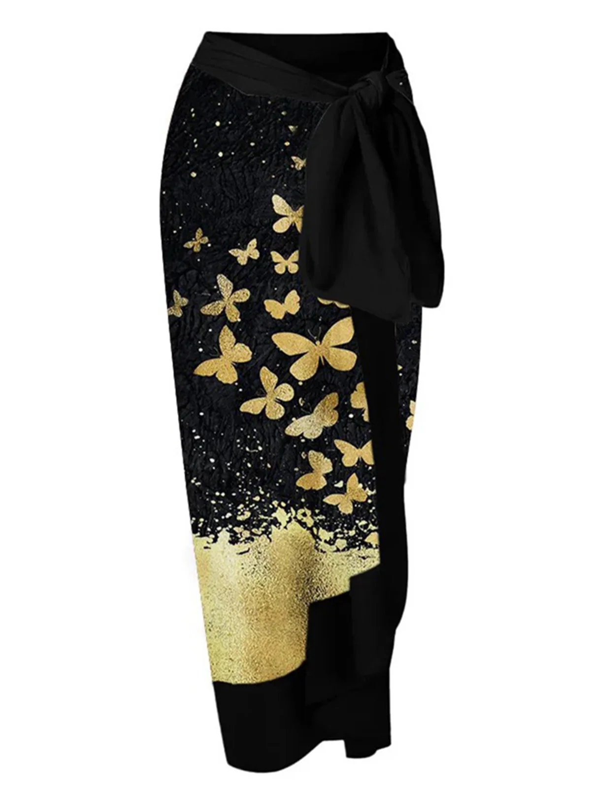 Black 1950s Butterfly One-piece Swimsuit & Cover-up - Image 3