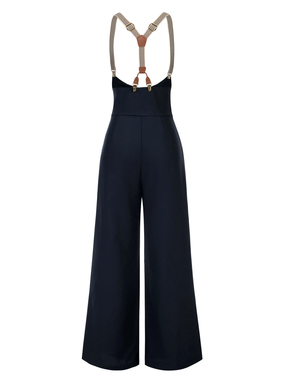 Black 1950s Button Suspender Pants - Image 4