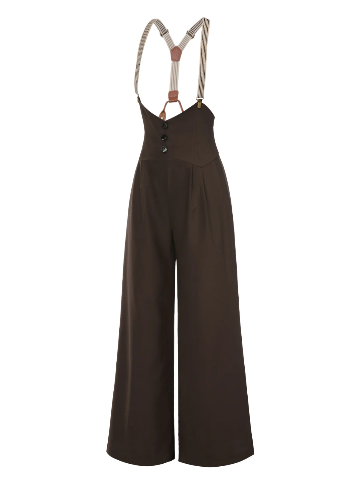 Black 1950s Button Suspender Pants - Image 8