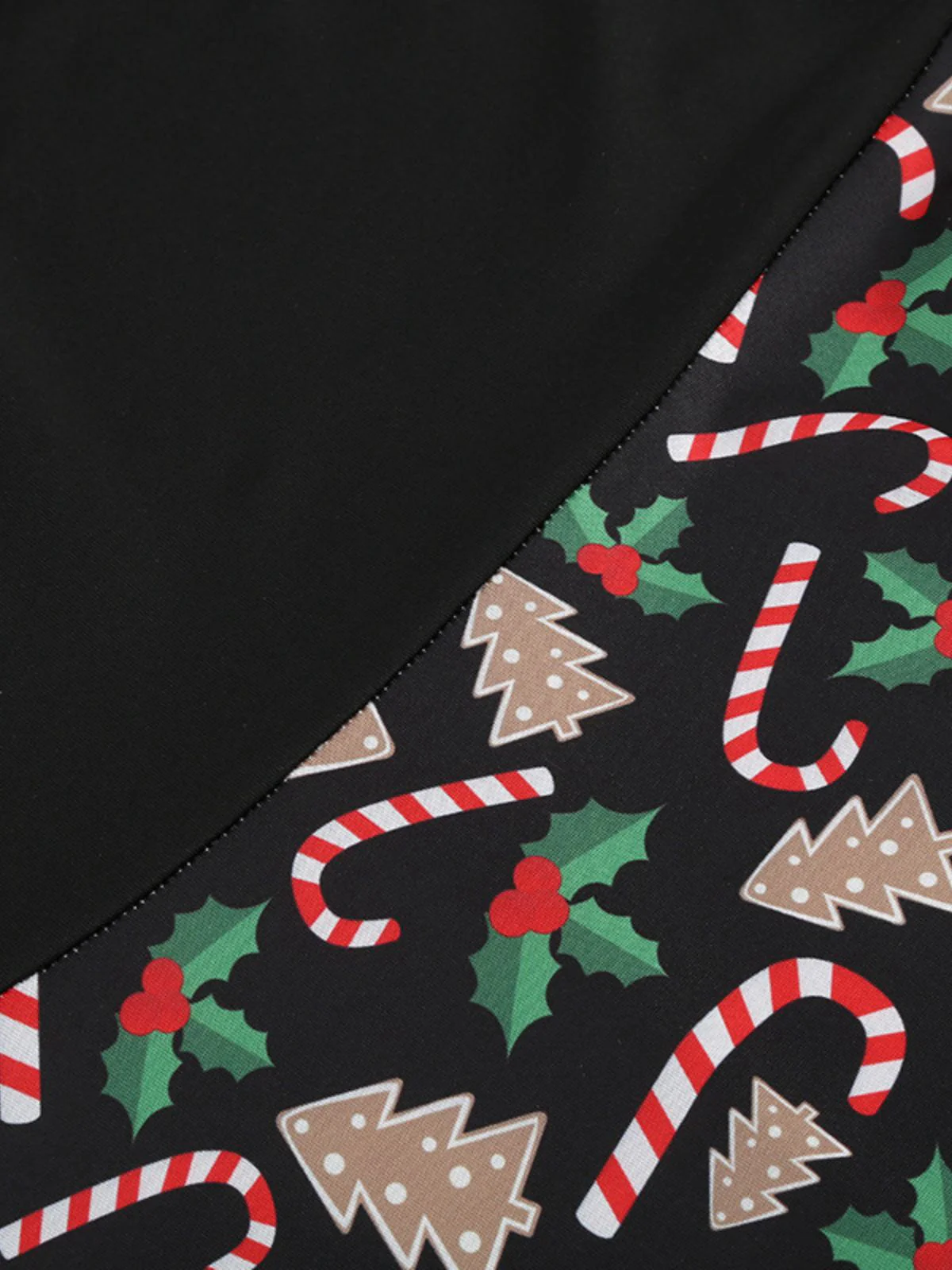 Black 1950s Christmas Print V-Neck Cross Back Dress - Image 6