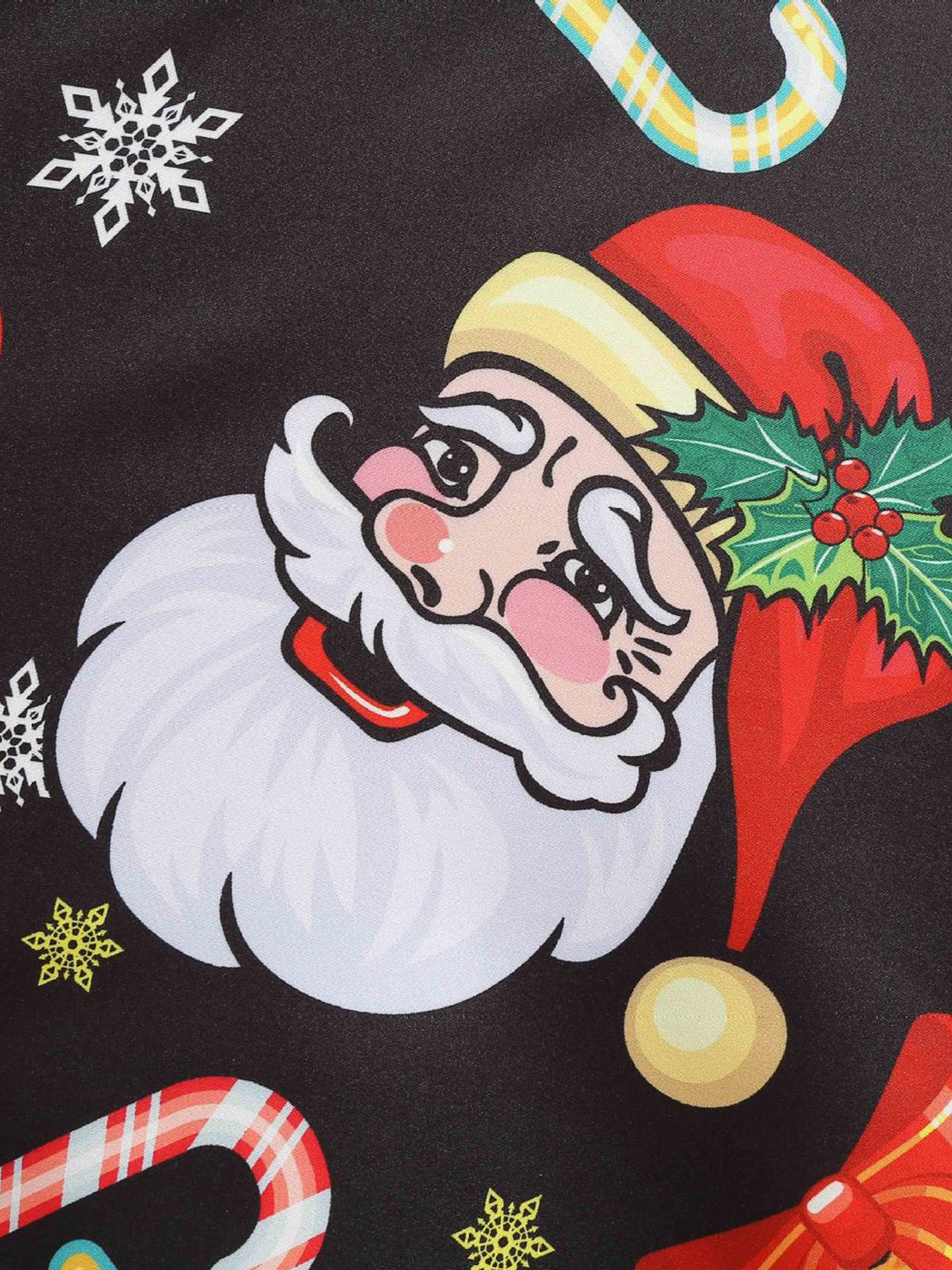 Black 1950s Christmas Santa Belted Dress - Image 4