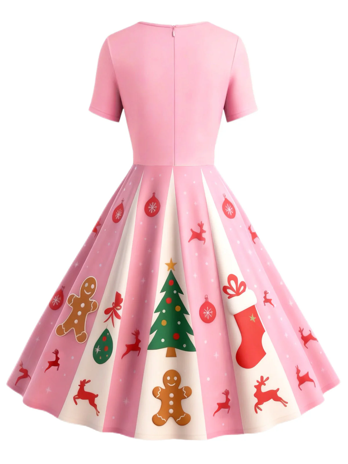 Black 1950s Christmas Snowflake Swing Dress - Image 10