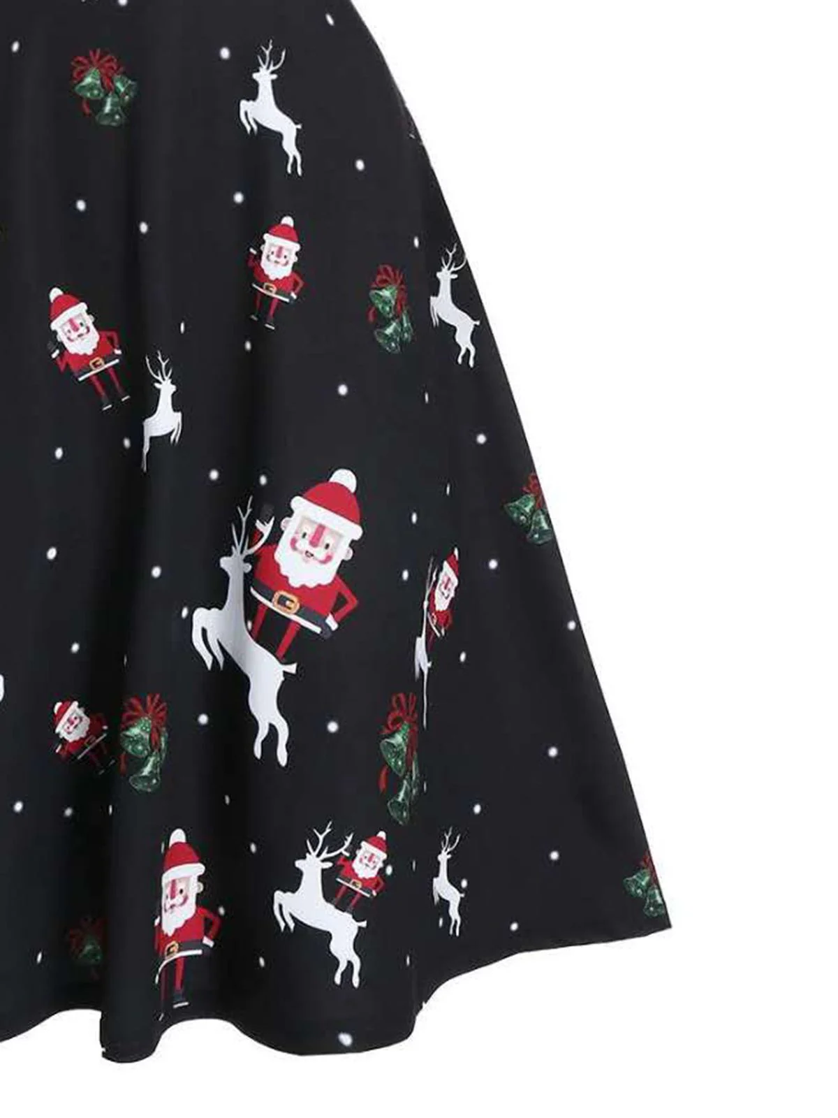 Black 1950s Cold Shoulder Swing Dress - Image 3