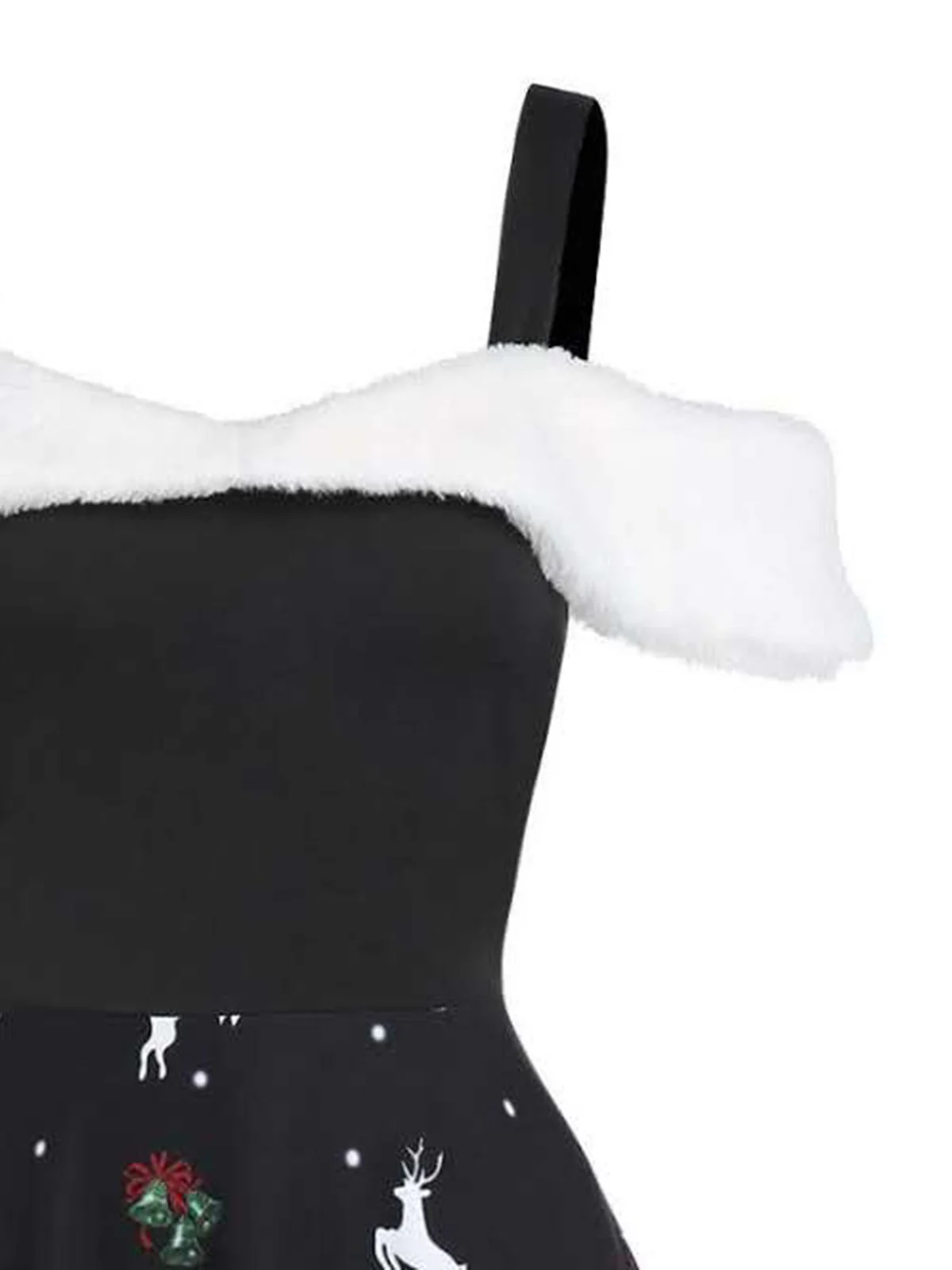 Black 1950s Cold Shoulder Swing Dress - Image 4