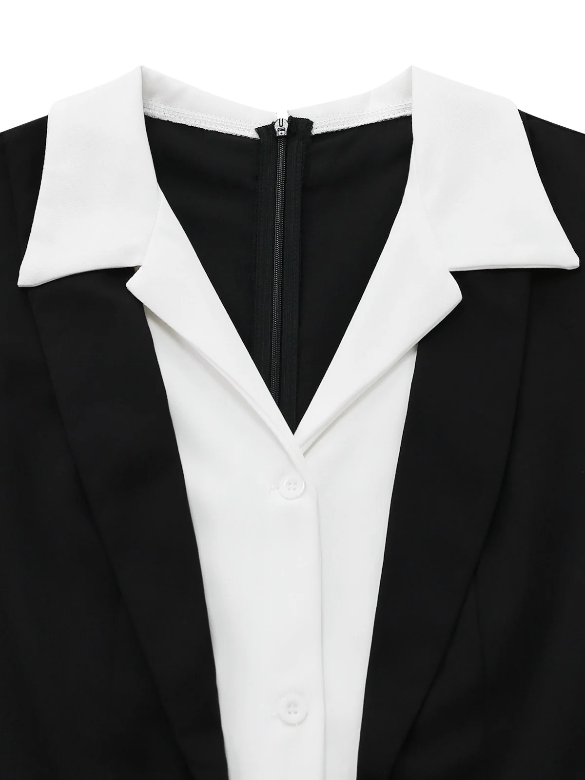 Black 1950s Colorblock Sleeveless Wide-Leg Jumpsuit - Image 4