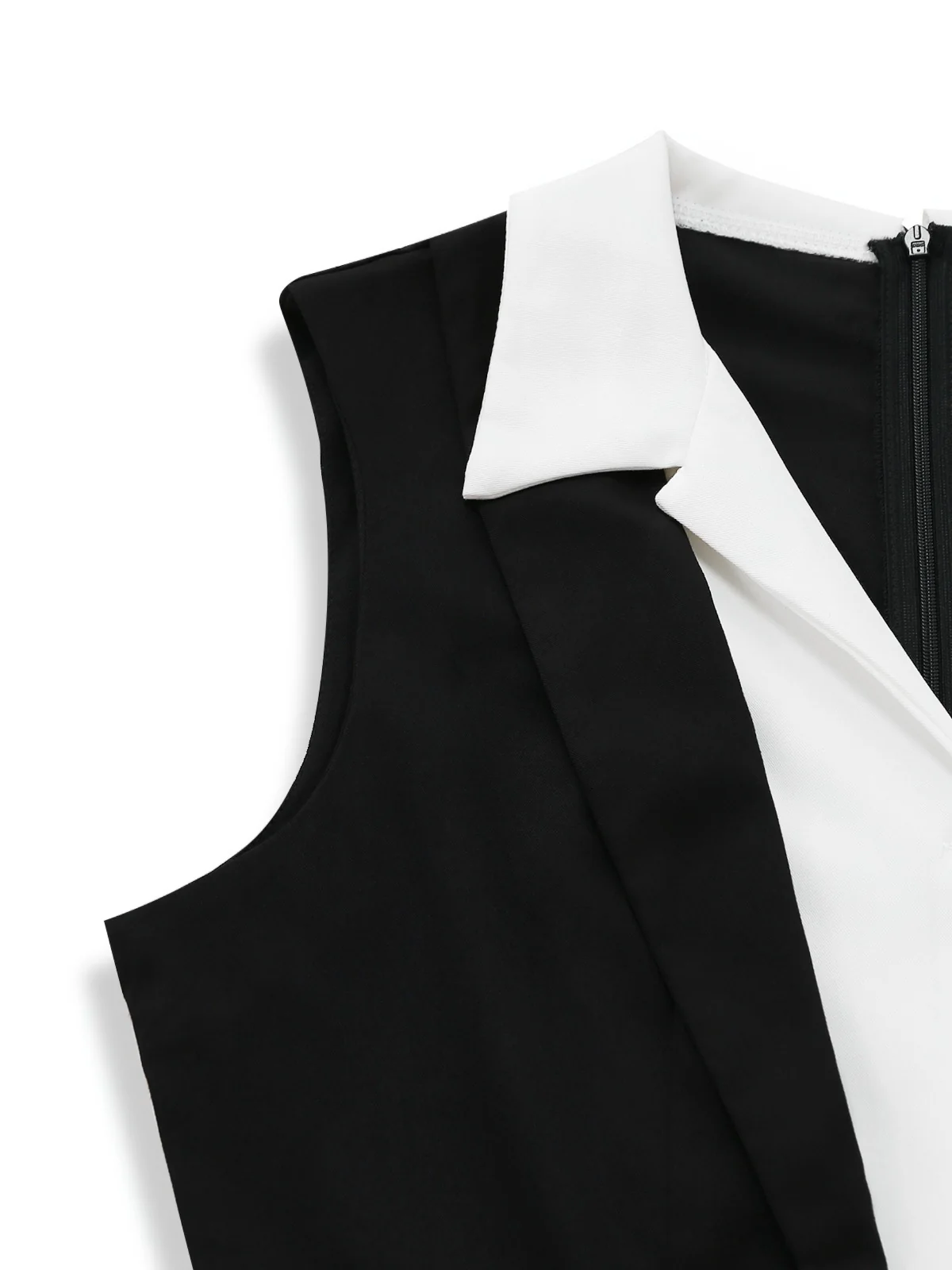 Black 1950s Colorblock Sleeveless Wide-Leg Jumpsuit - Image 5