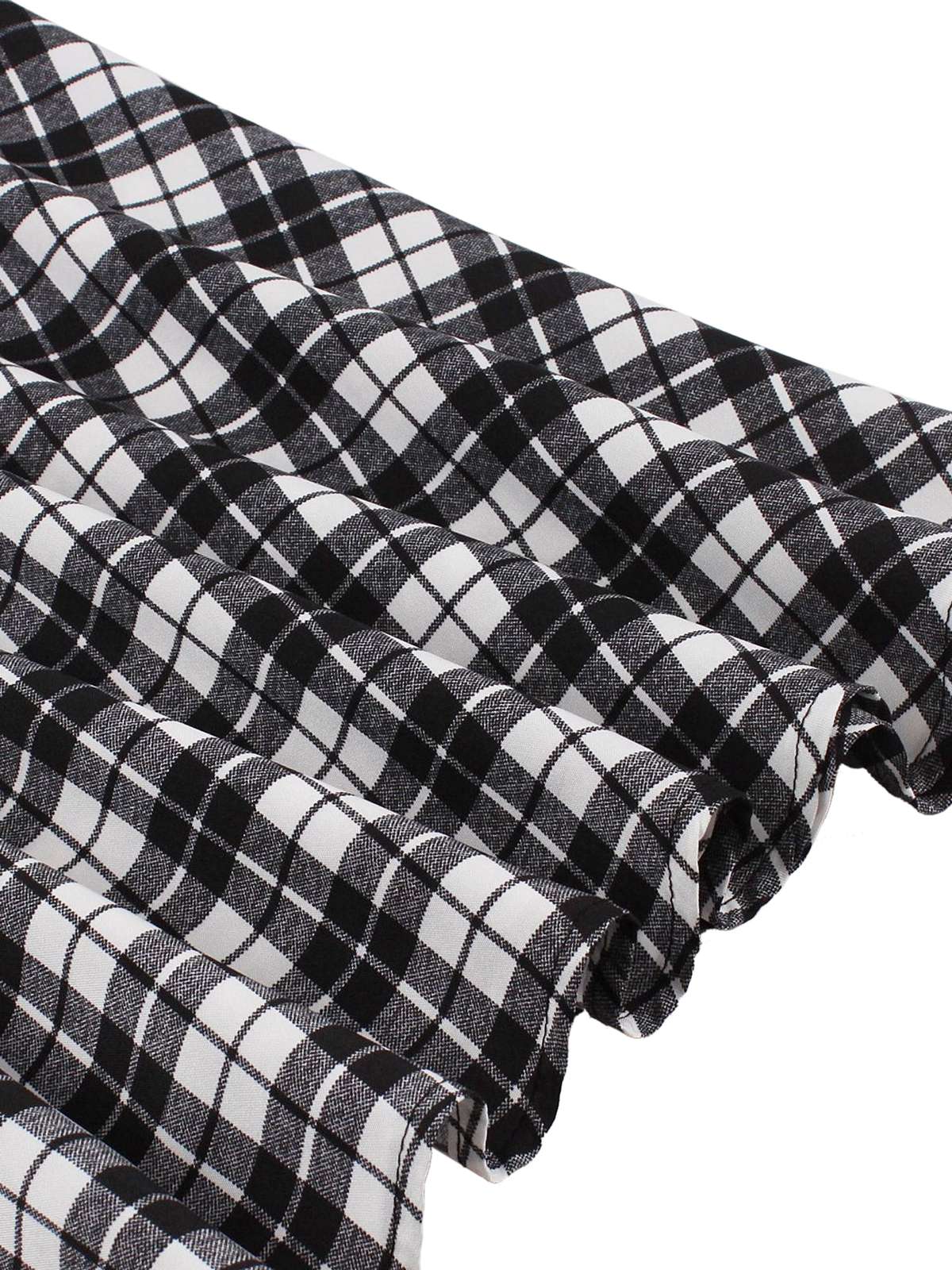 Black 1950s Crew Neck Patchwork Swing Dress - Image 11