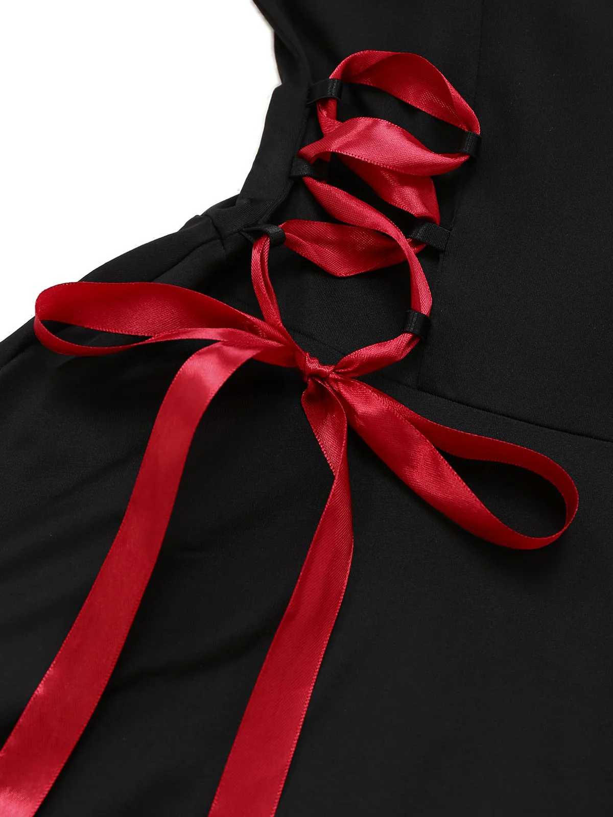 Black 1950s Cross Contrast Ruffle Hem Nightdress - Image 4
