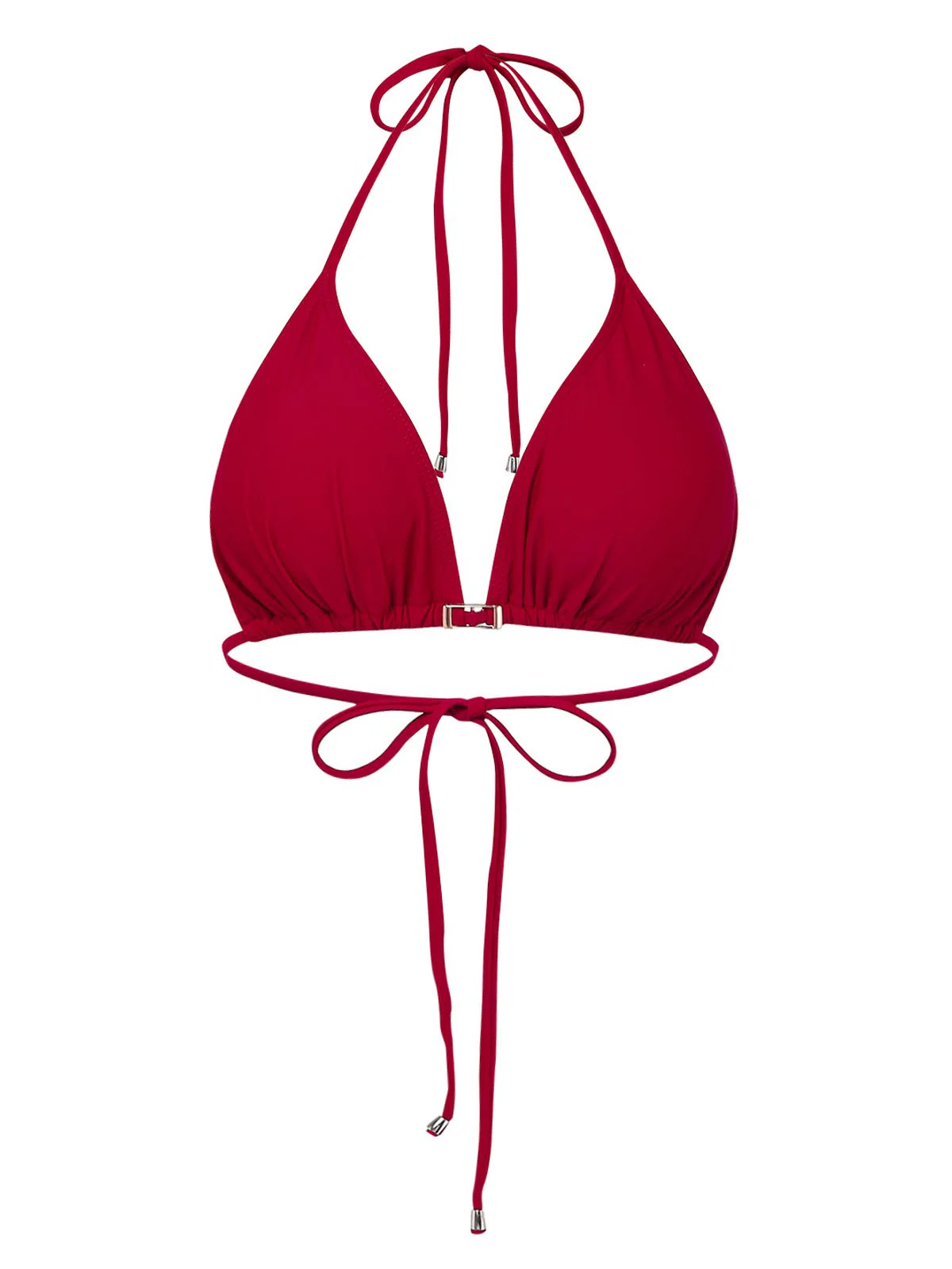 1950s Deep V-Neck Crochet Mesh Halter Swimsuit Set - Image 4
