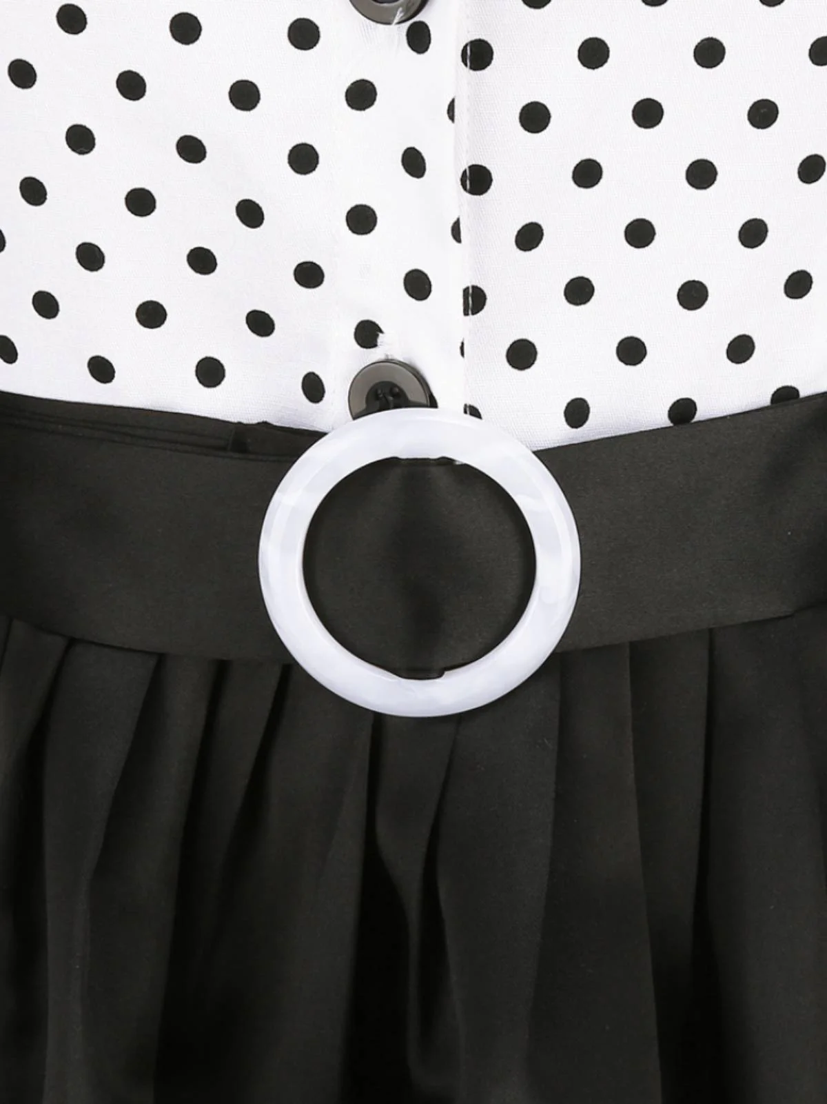 Black 1950s Dots Patchwork Dress - Image 4