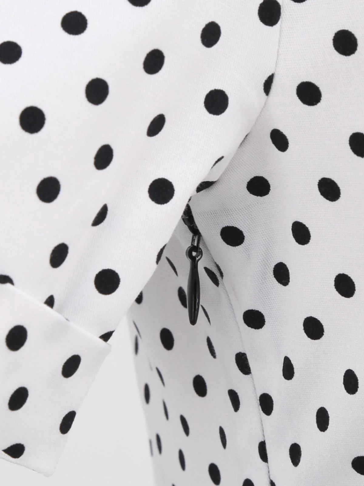 Black 1950s Dots Patchwork Dress - Image 5
