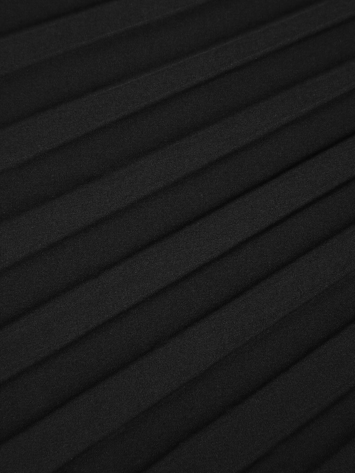 Black 1950s Elegant Pleated Skirt - Image 10