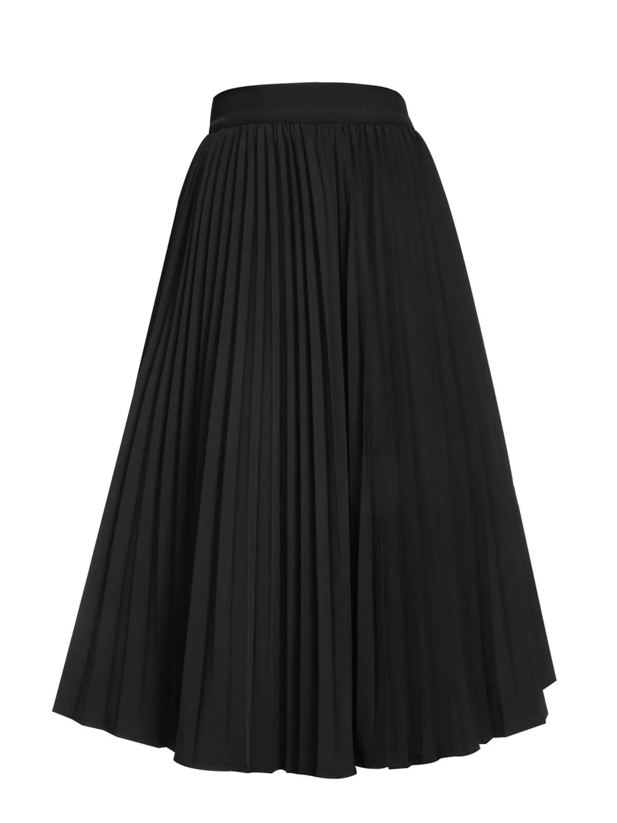 Black 1950s Elegant Pleated Skirt - Image 6