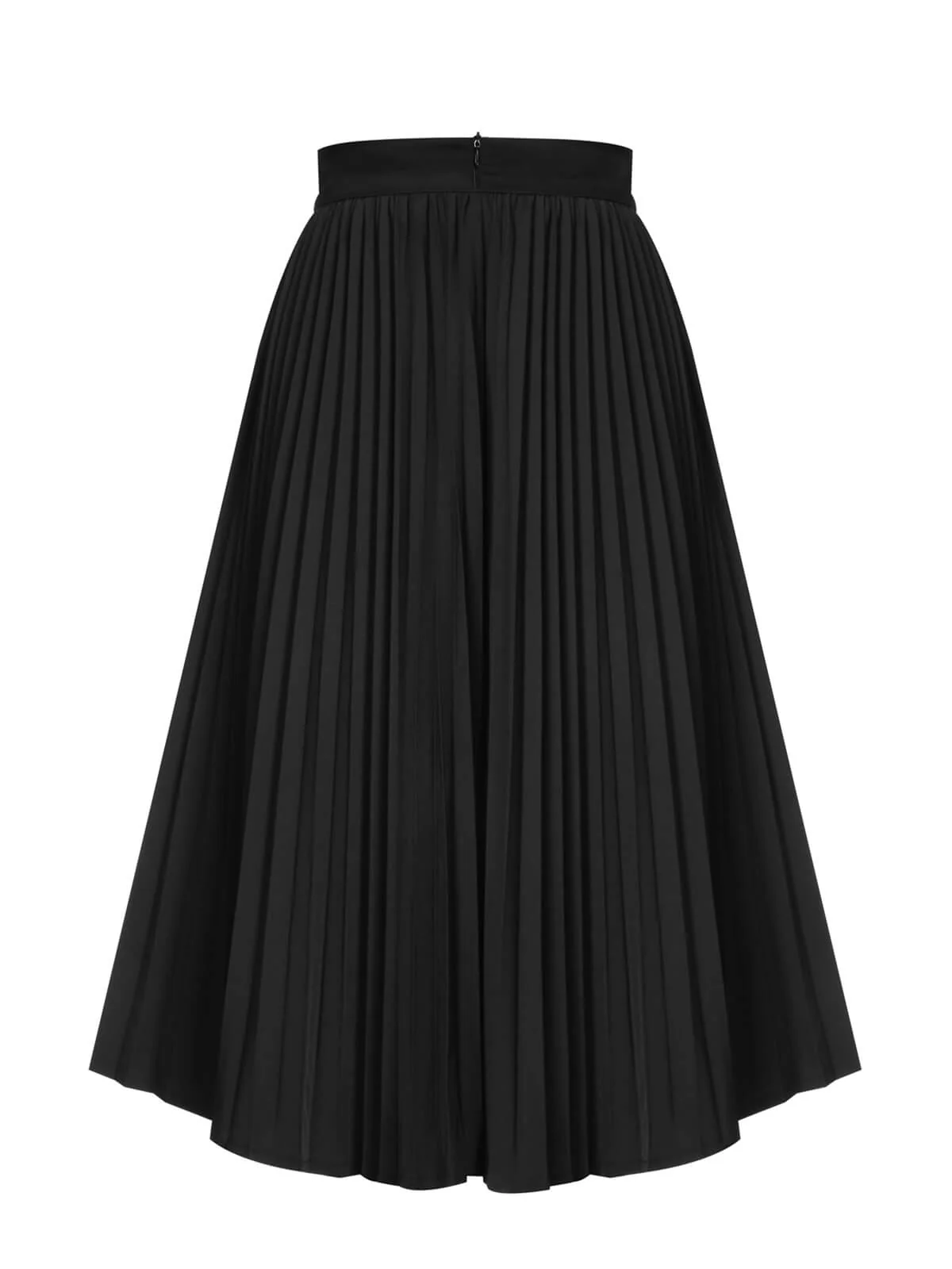 Black 1950s Elegant Pleated Skirt - Image 7