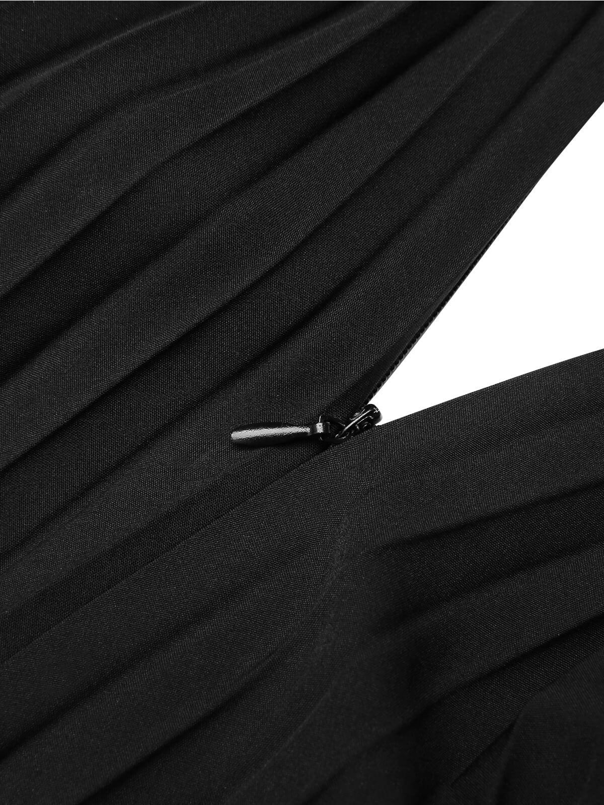Black 1950s Elegant Pleated Skirt - Image 8