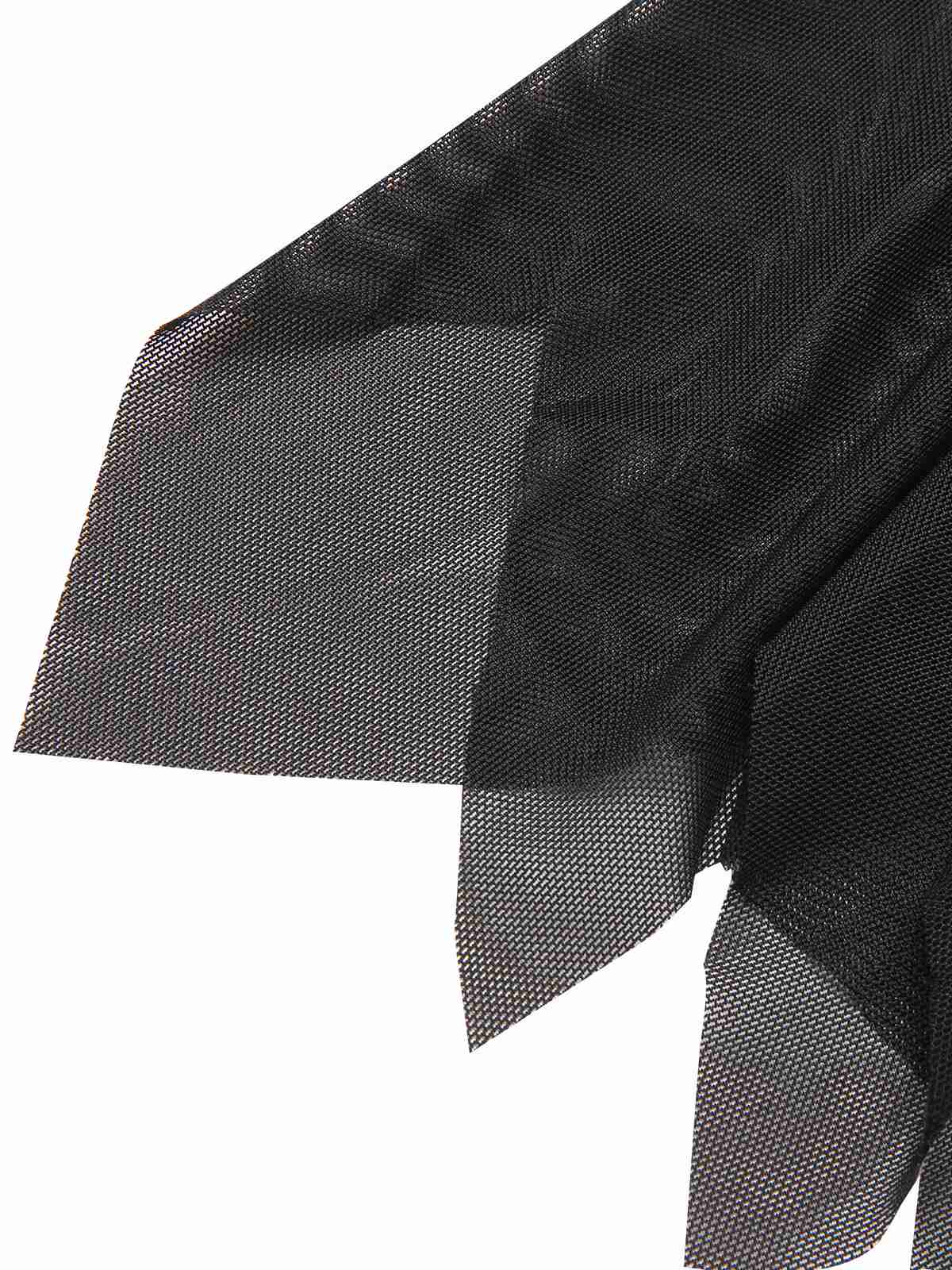 Black 1950s Flare Sleeved Lace-Up Sheer Cape - Image 4