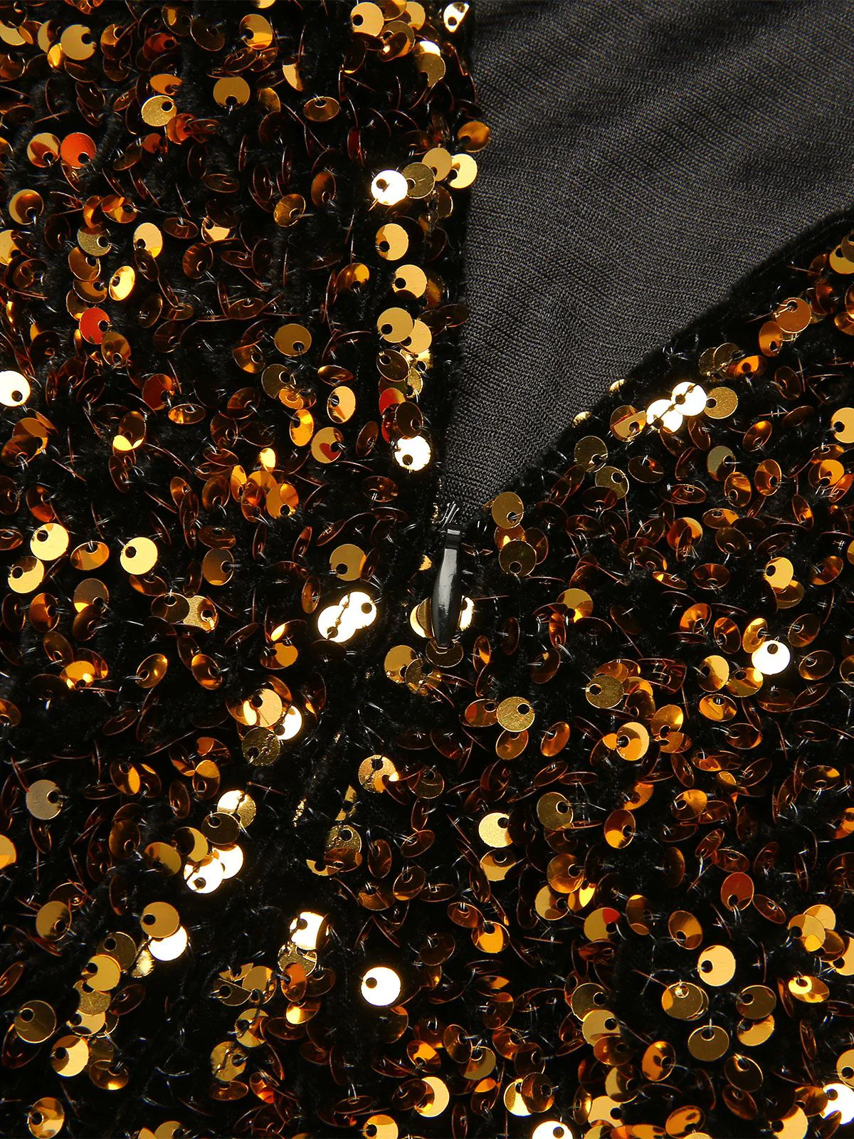 Black 1950s Gold Glitter Patchwork Dress - Image 9