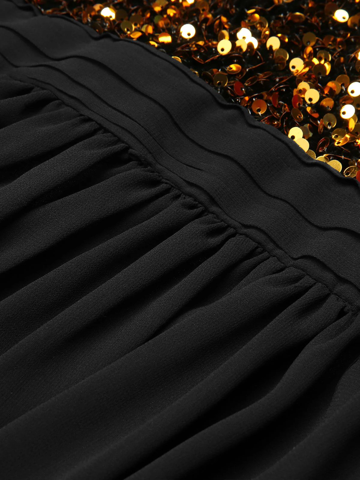 Black 1950s Gold Glitter Patchwork Dress - Image 10