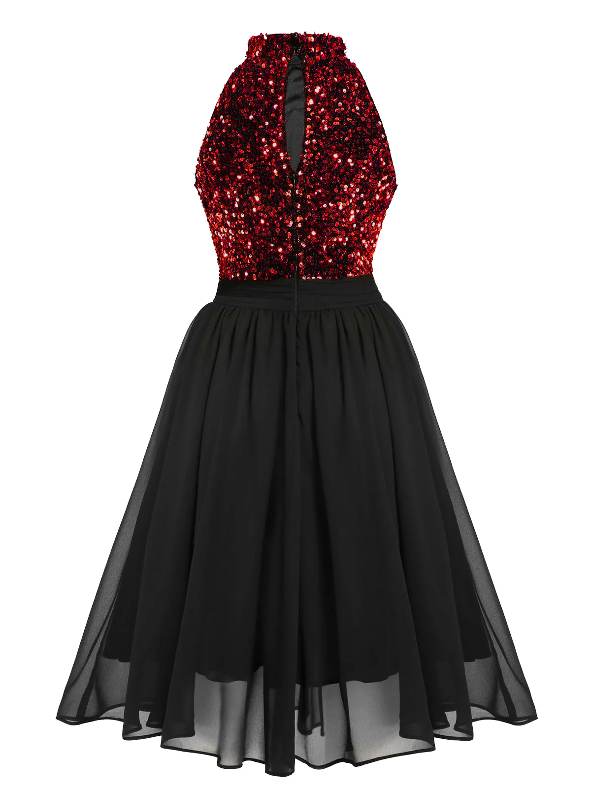 Black 1950s Gold Glitter Patchwork Dress - Image 12