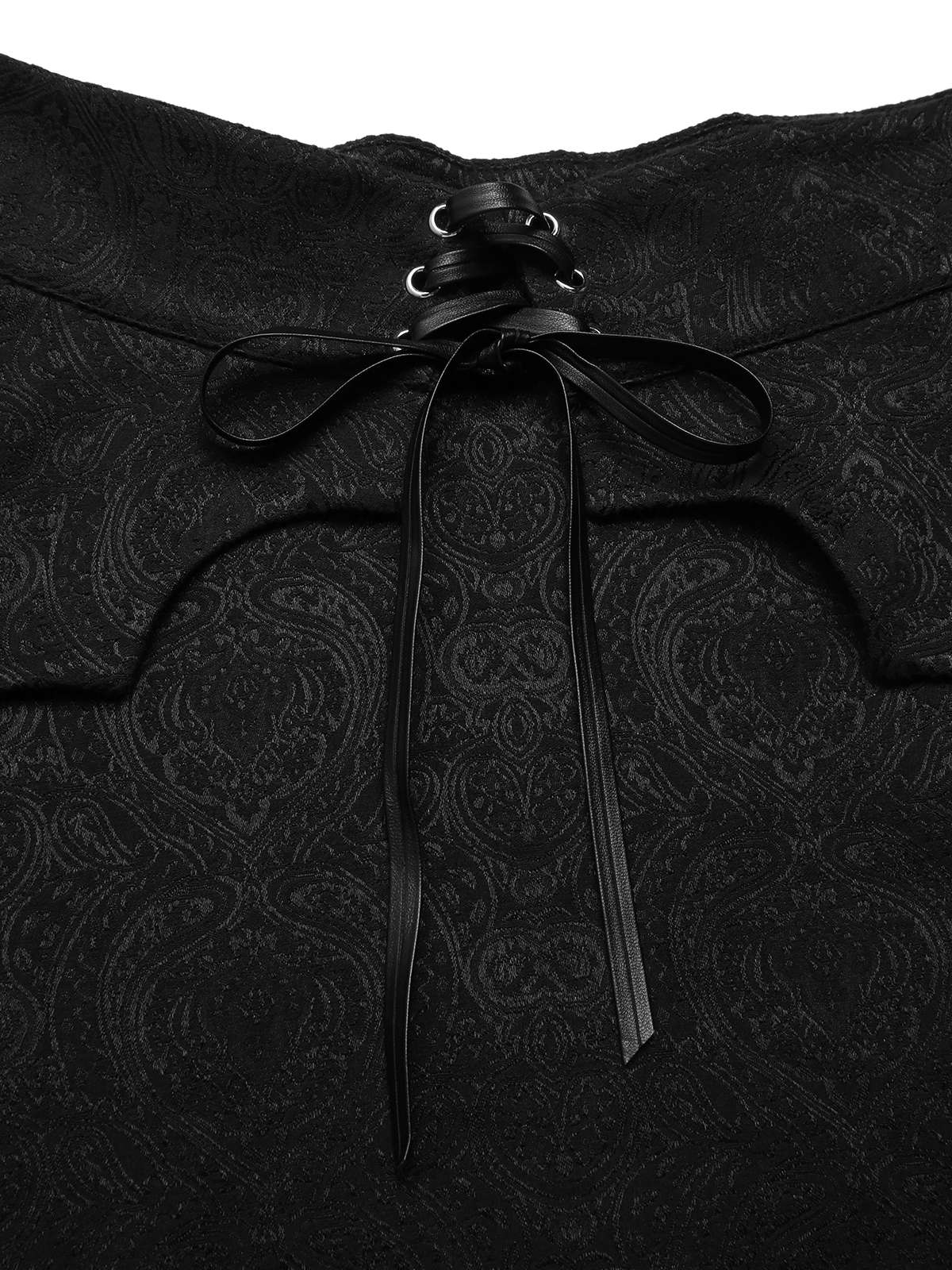 Black 1950s Gothic Bat Jacquard High-Low Hem Cover-Up - Image 7