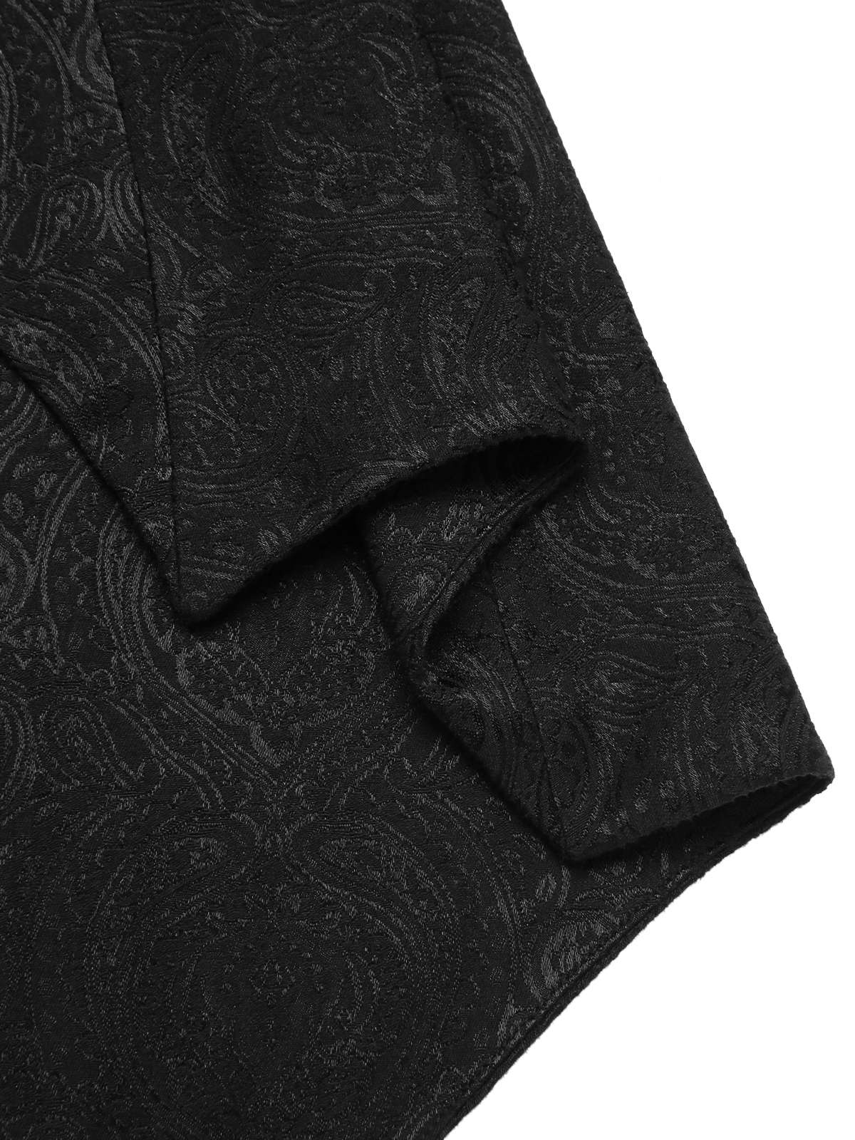 Black 1950s Gothic Bat Jacquard High-Low Hem Cover-Up - Image 9