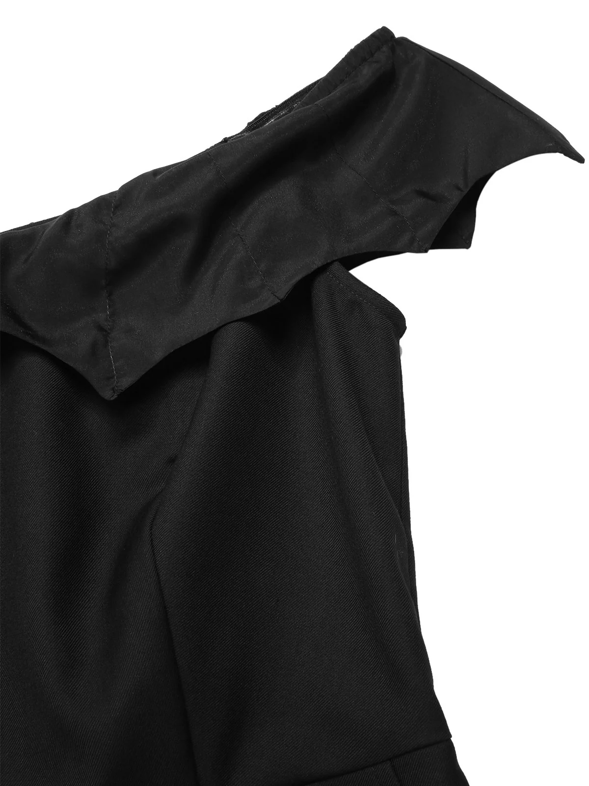 Black 1950s Gothic Bat Off-Shoulder Mesh Romper - Image 7