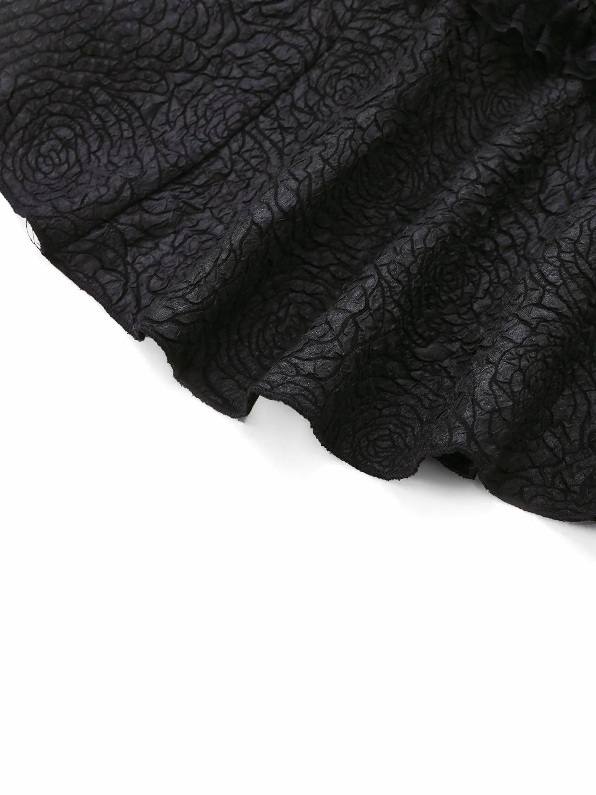 Black 1950s Gothic Lace Panel Bow Tie Lace-up Dress - Image 6
