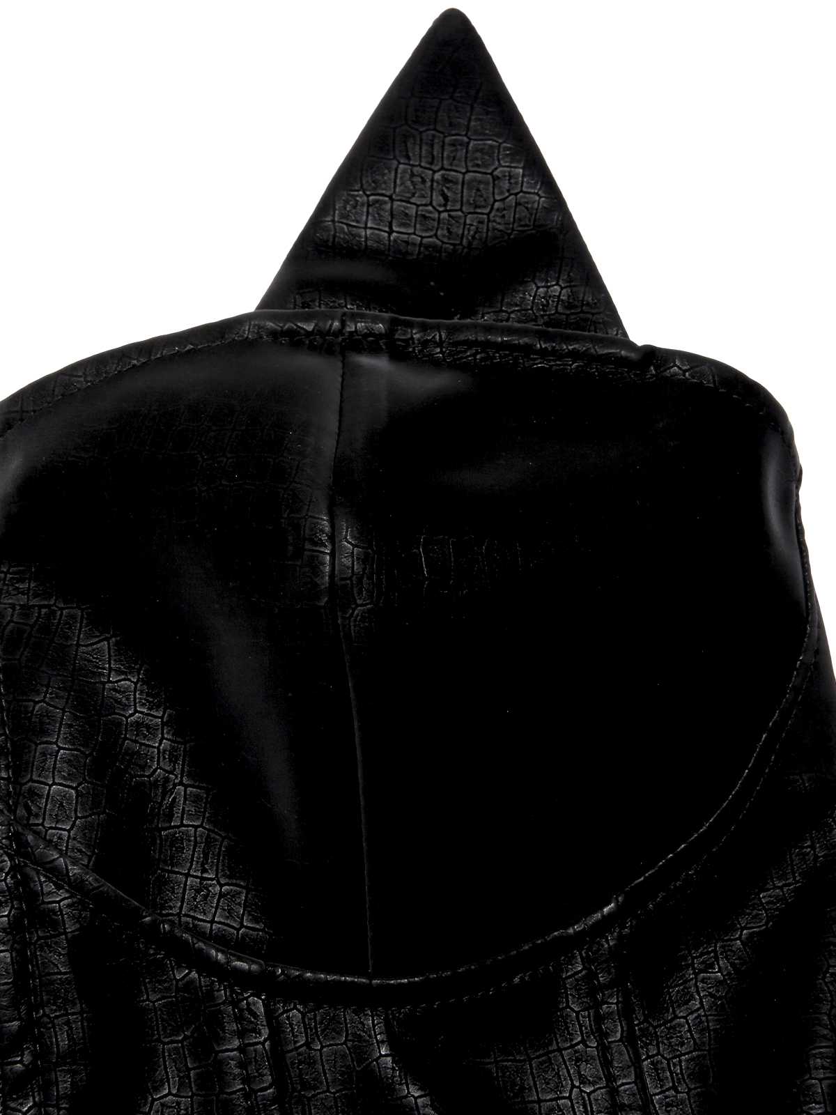 Black 1950s Halloween Catwoman Leather Dress - Image 6