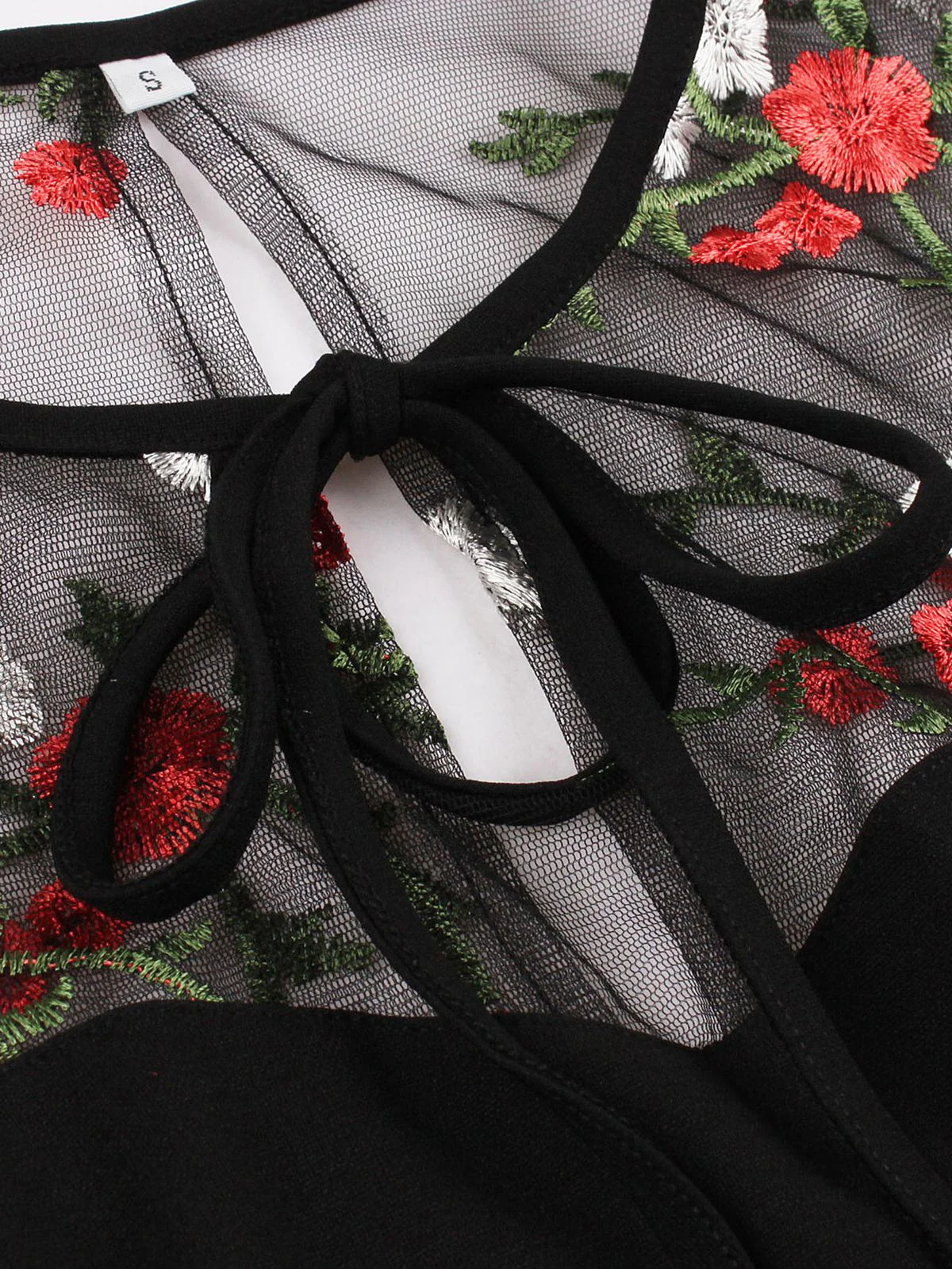 Black 1950s Halloween Lace Swing Dress - Image 5