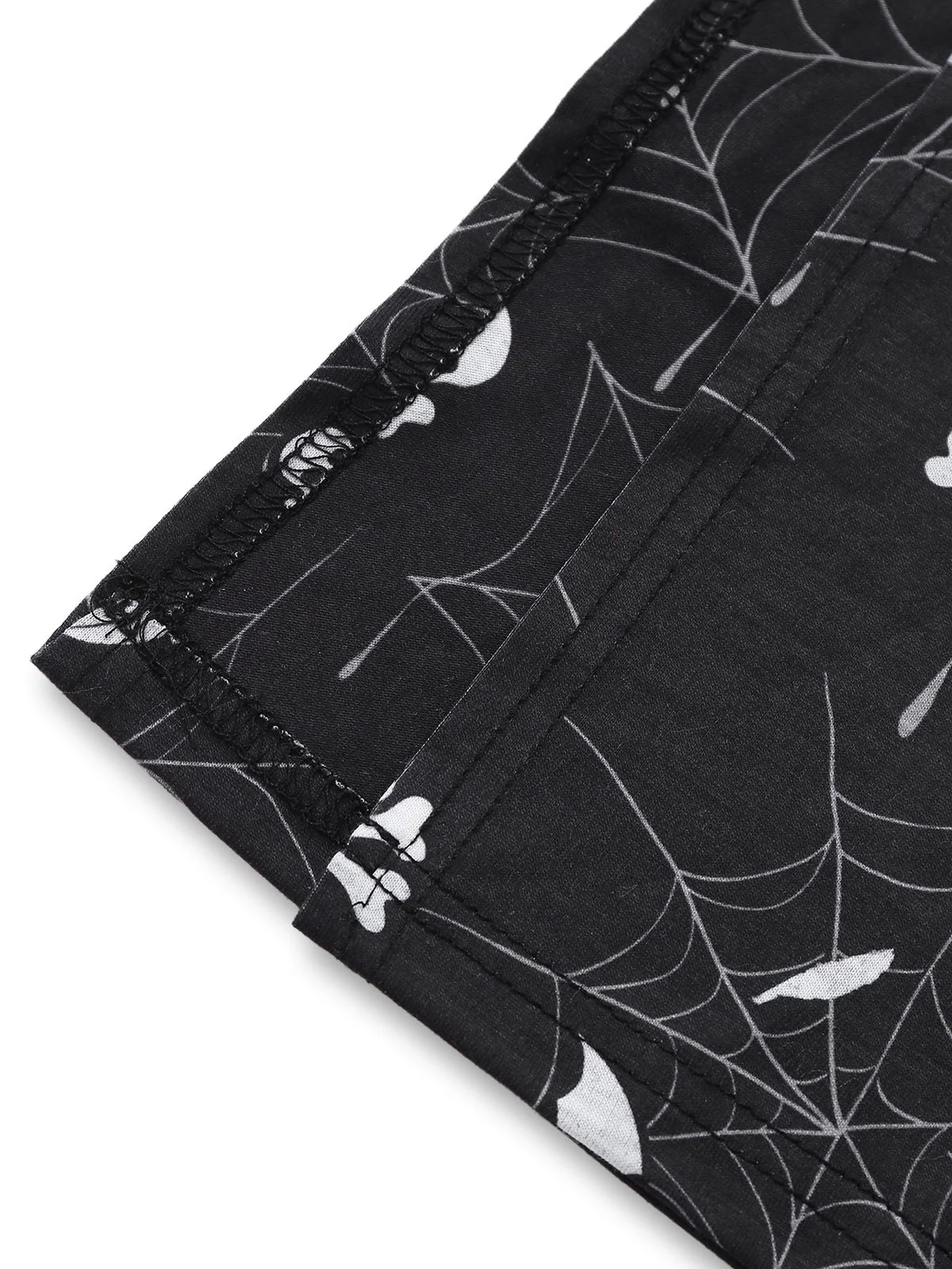 Black 1950s Halloween Print Slit Midi Dress - Image 5