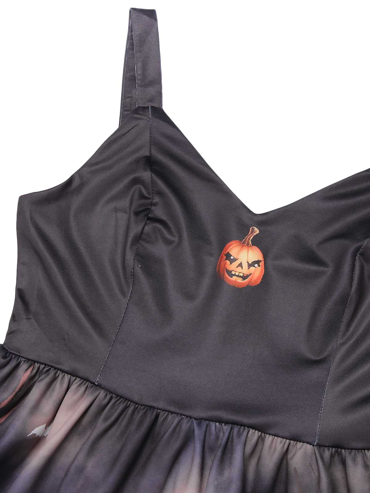 Black 1950s Halloween Pumpkin Swing Dress - Image 5
