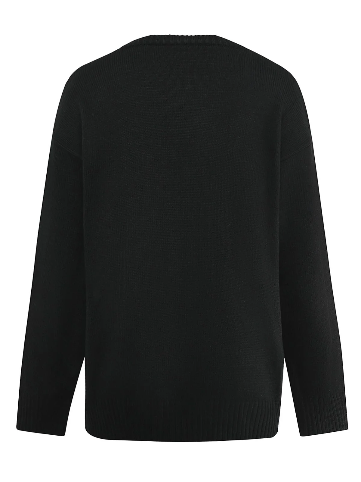 Black 1950s Halloween Skeleton Print Knit Sweater - Image 2