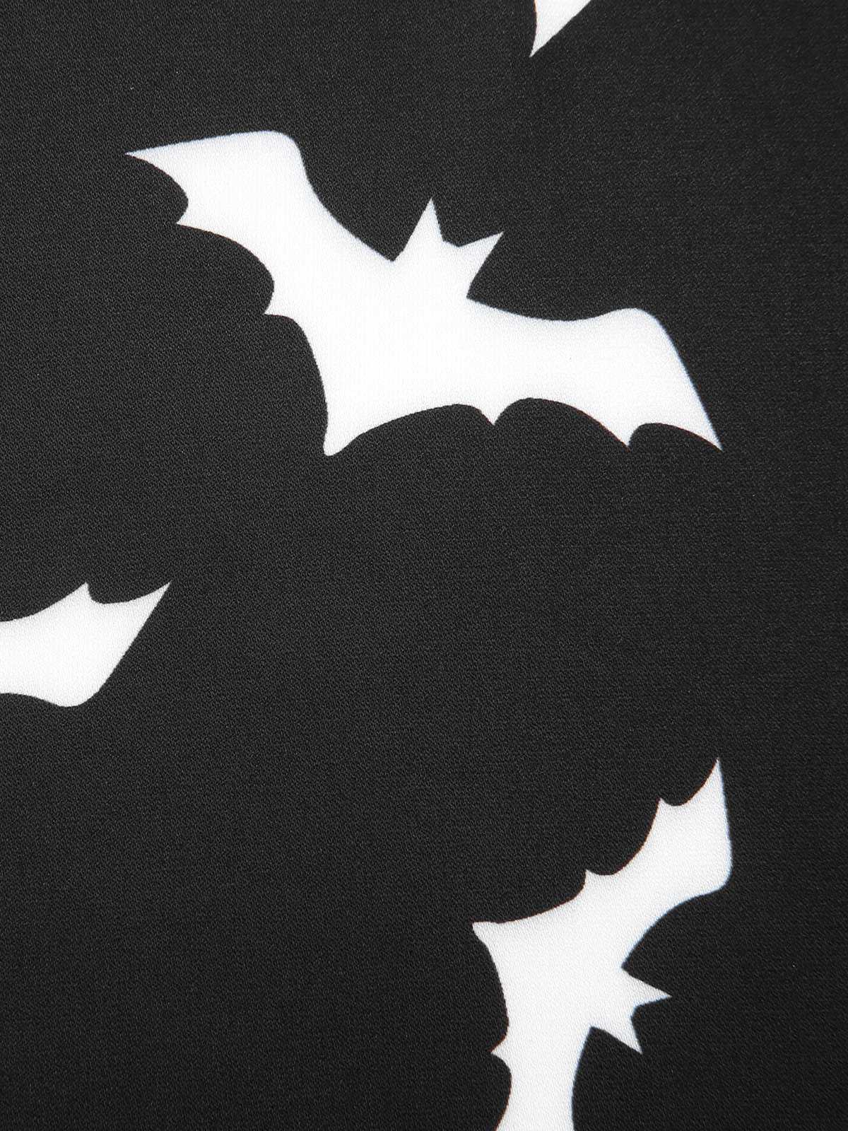Black 1950s Halloween Spaghetti Strap Bat Dress - Image 6