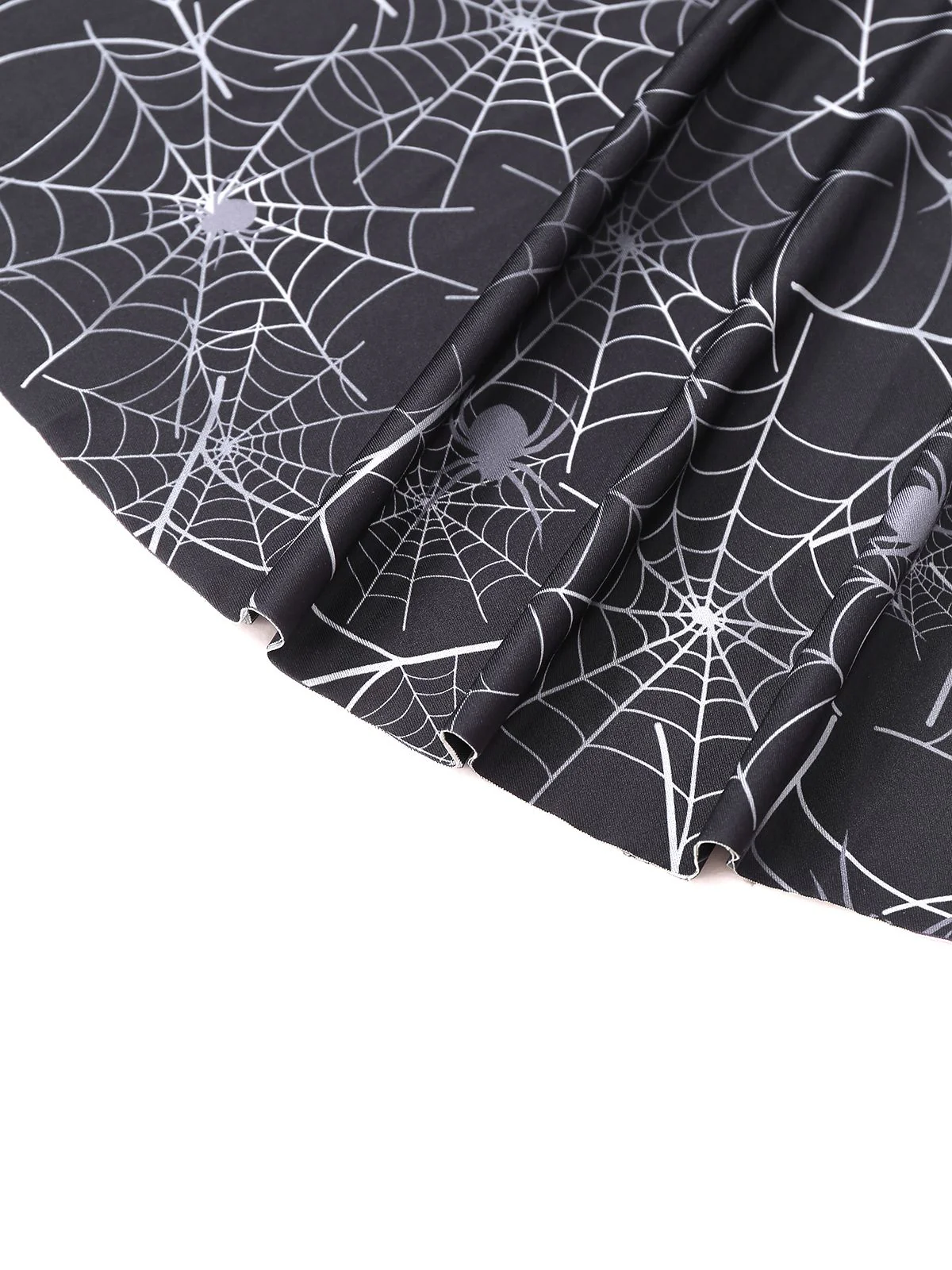 Black 1950s Halloween Spider Web Sleeveless Dress - Image 4