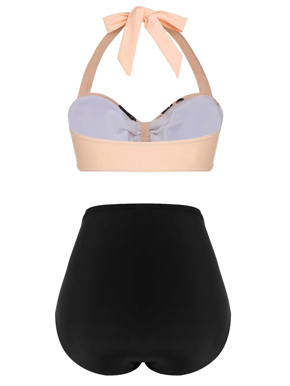 Black 1950s Halter Butterfly Swimsuit - Image 4