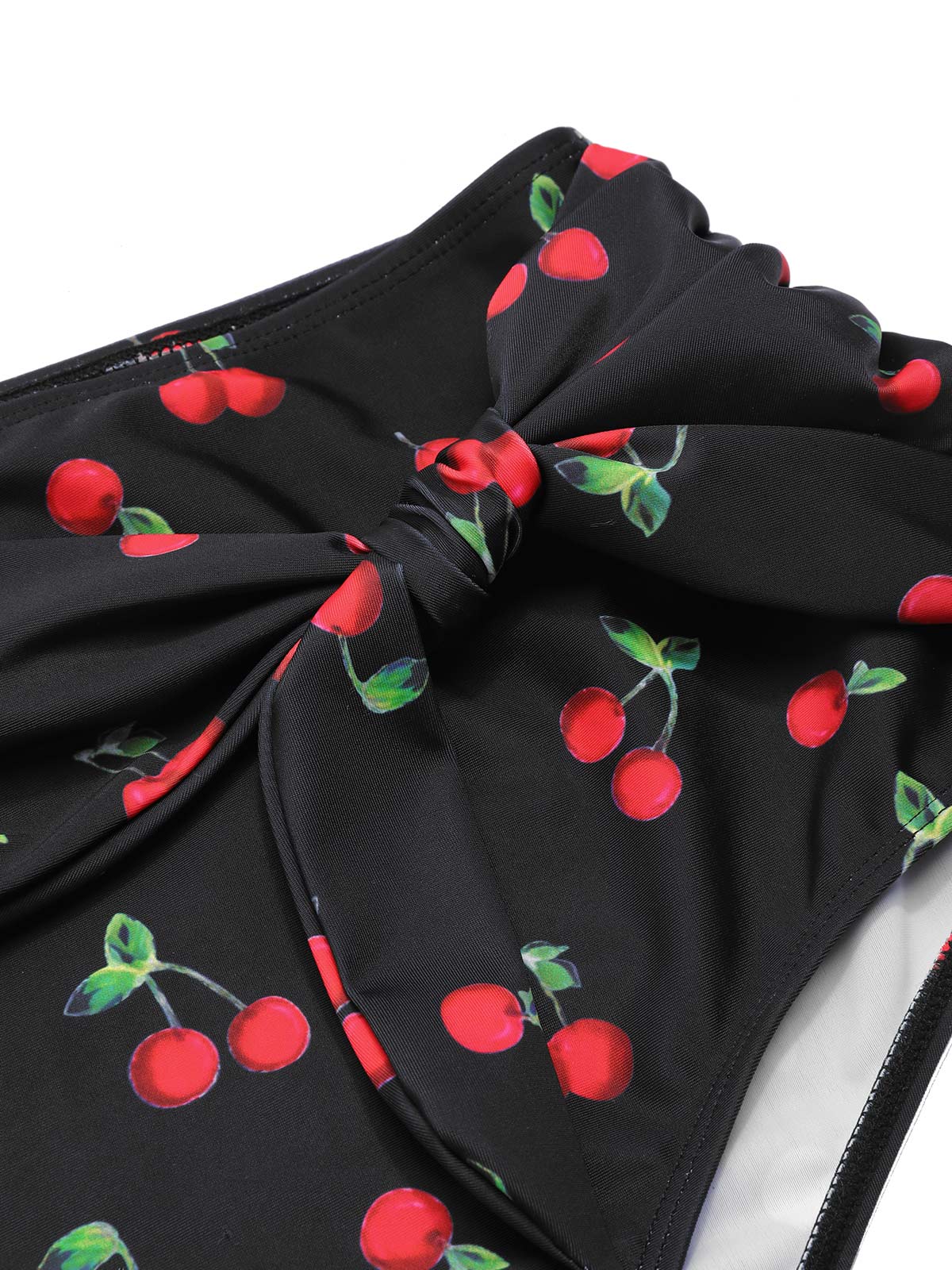 Black 1950s Halter Cherry Bikini Set - Image 6