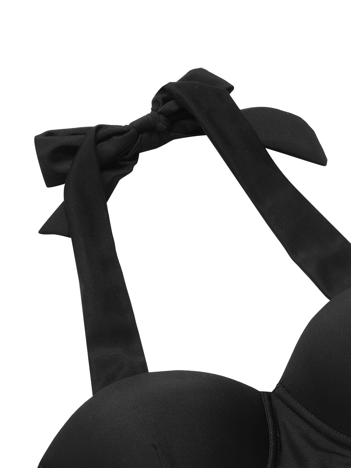 Black 1950s Halter Cherry Bikini Set - Image 8