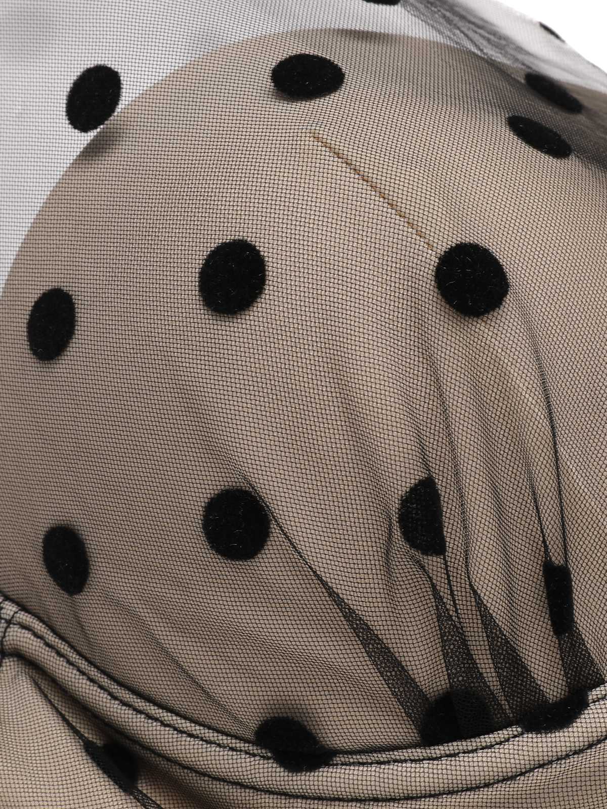 Black 1950s Halter Polka Dots Mesh Swimsuit - Image 5