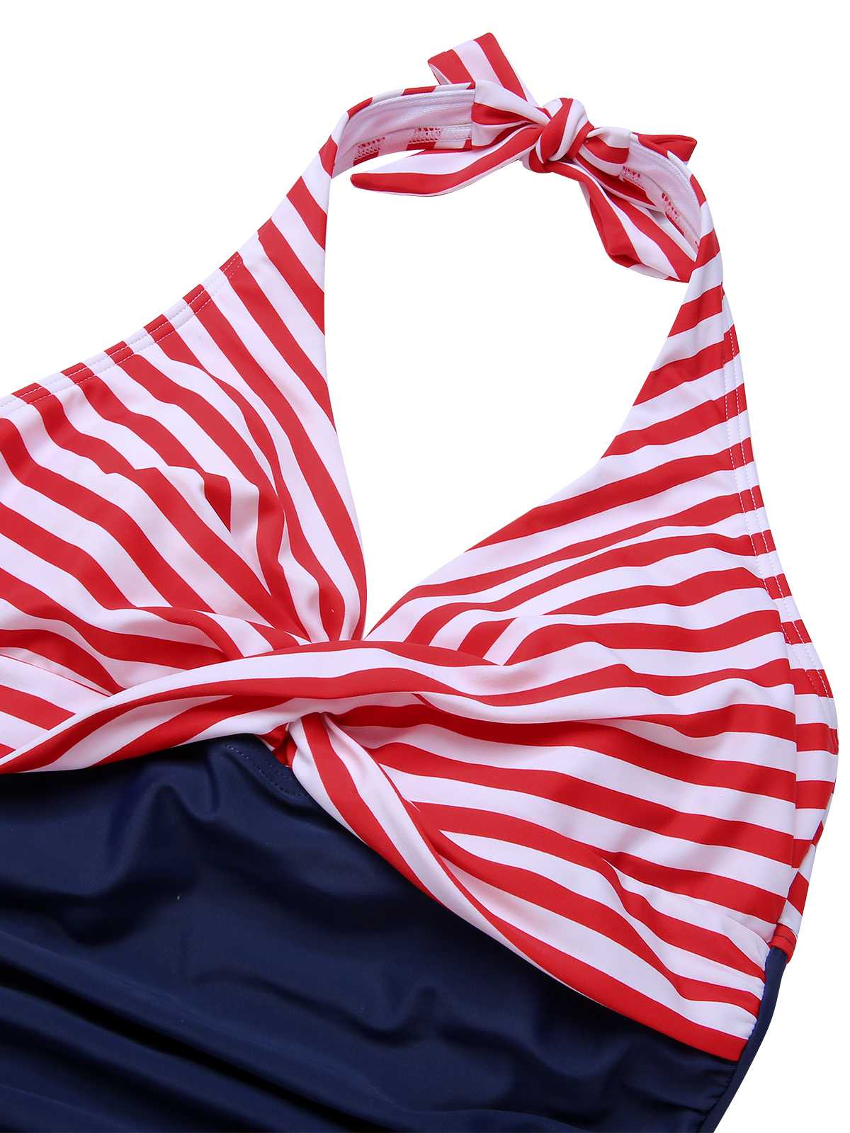 1950s Halter Stripes One-Piece Swimsuit - Image 5