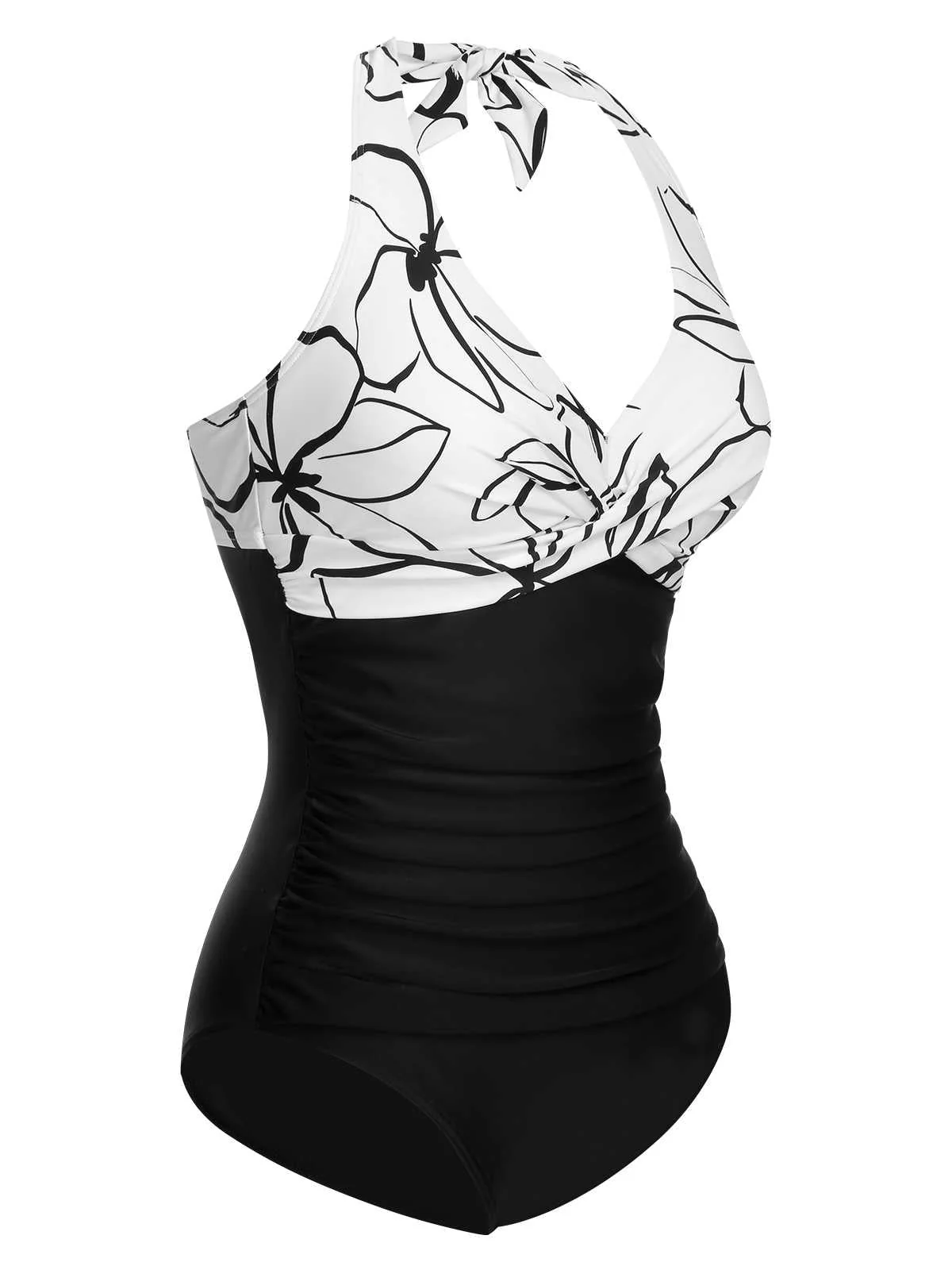 1950s Halter Stripes One-Piece Swimsuit - Image 15