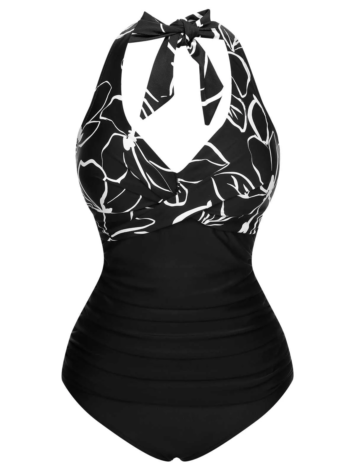 1950s Halter Stripes One-Piece Swimsuit - Image 25
