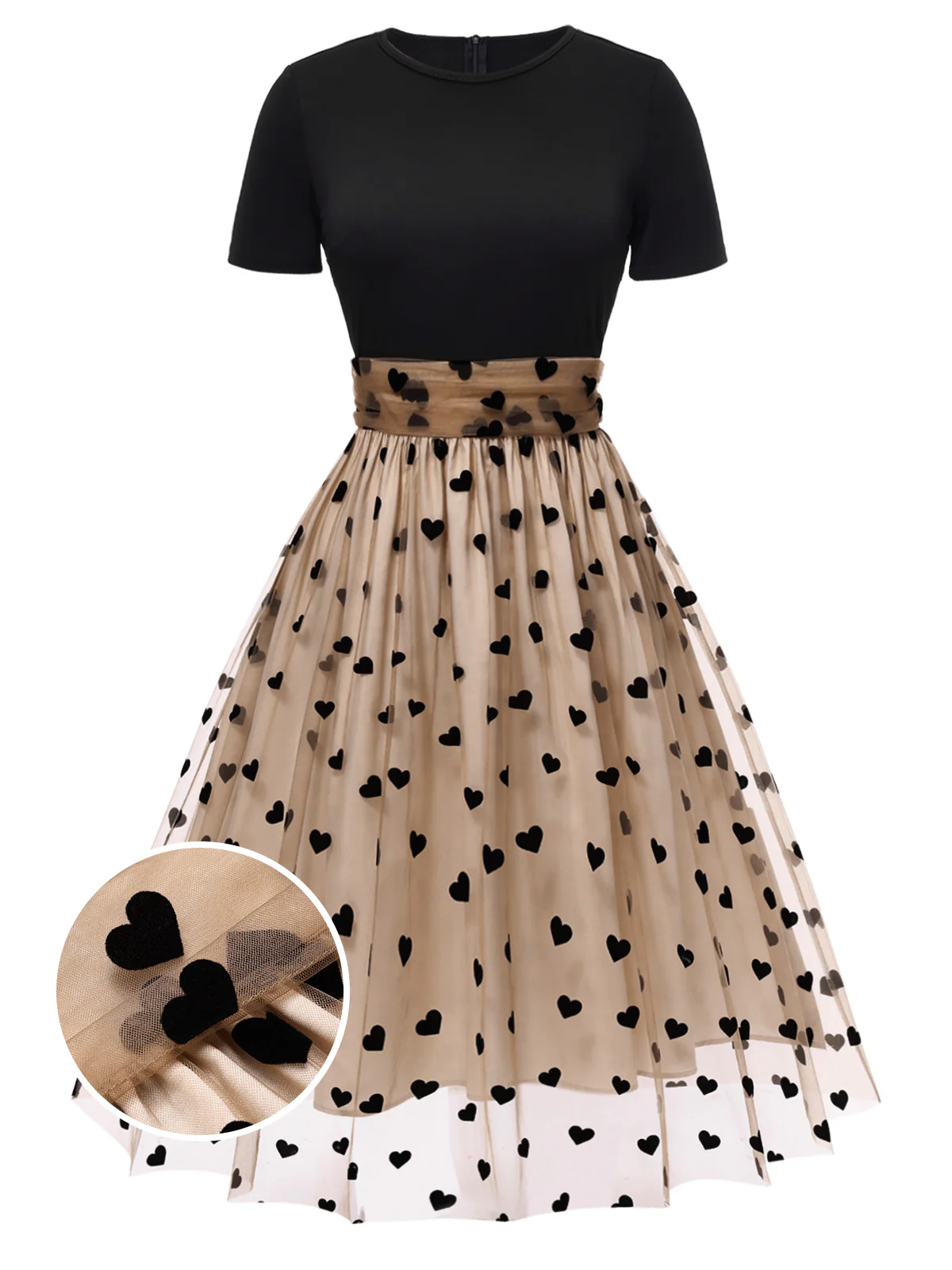 Black 1950s Polka Dot Swing Vintage Dress - Image 12